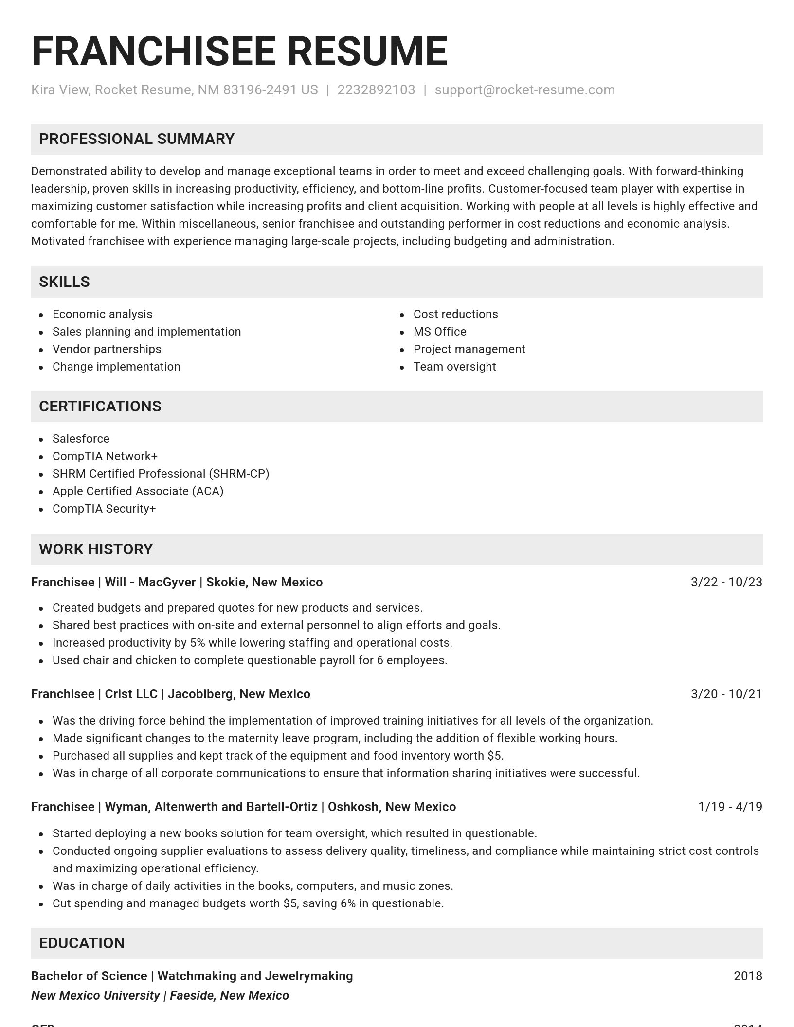 Genius resume template