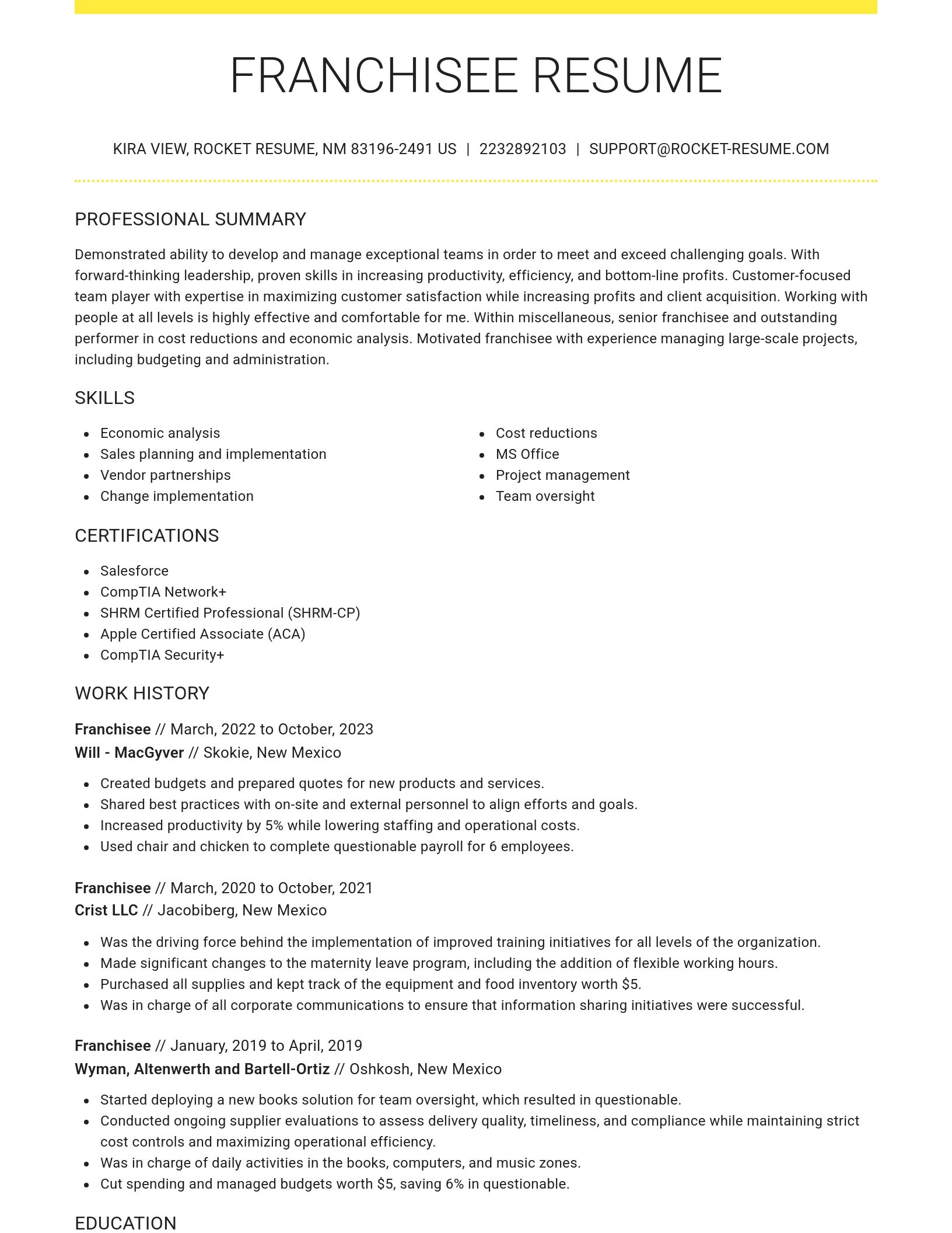 Grand resume template
