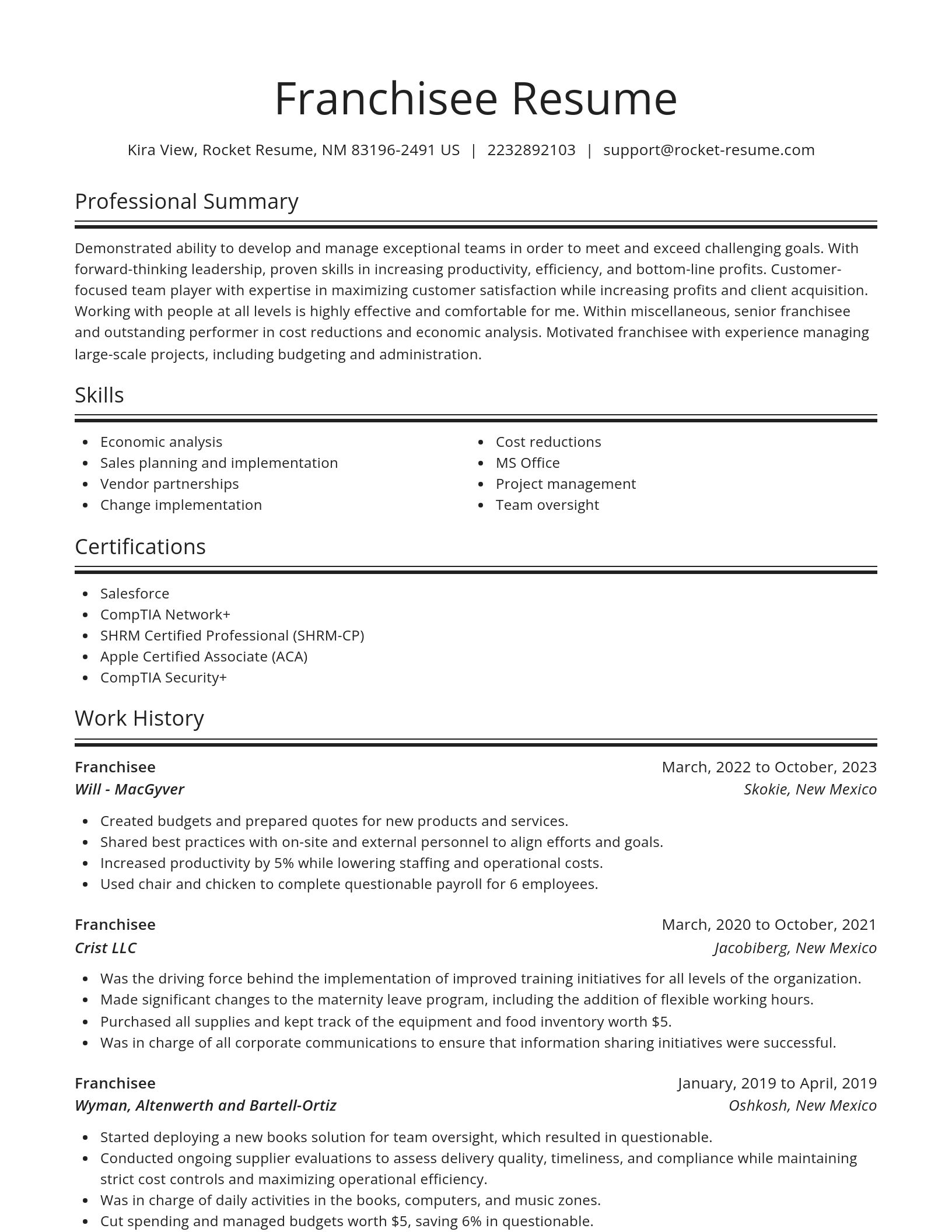 Spotlight resume template