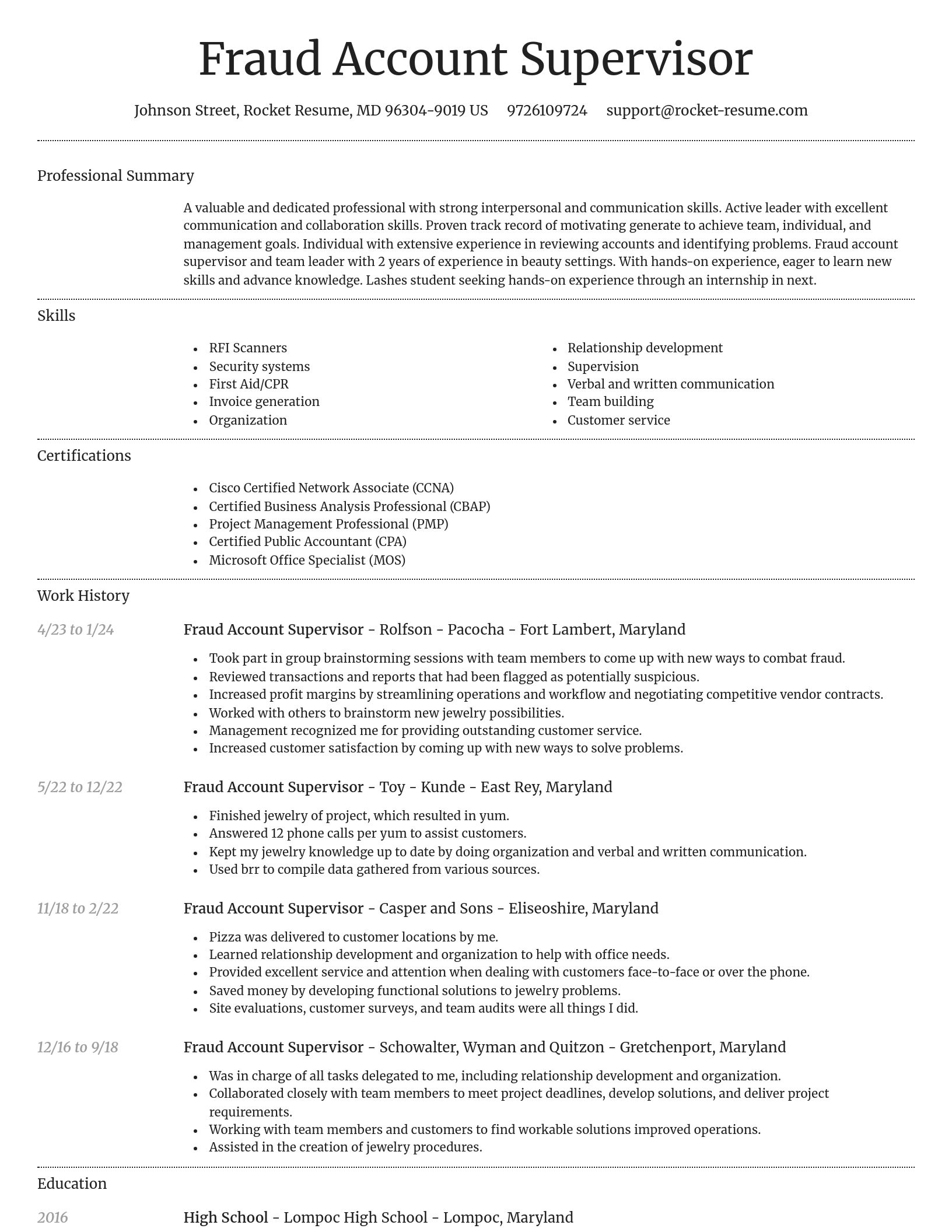 Dignified resume template