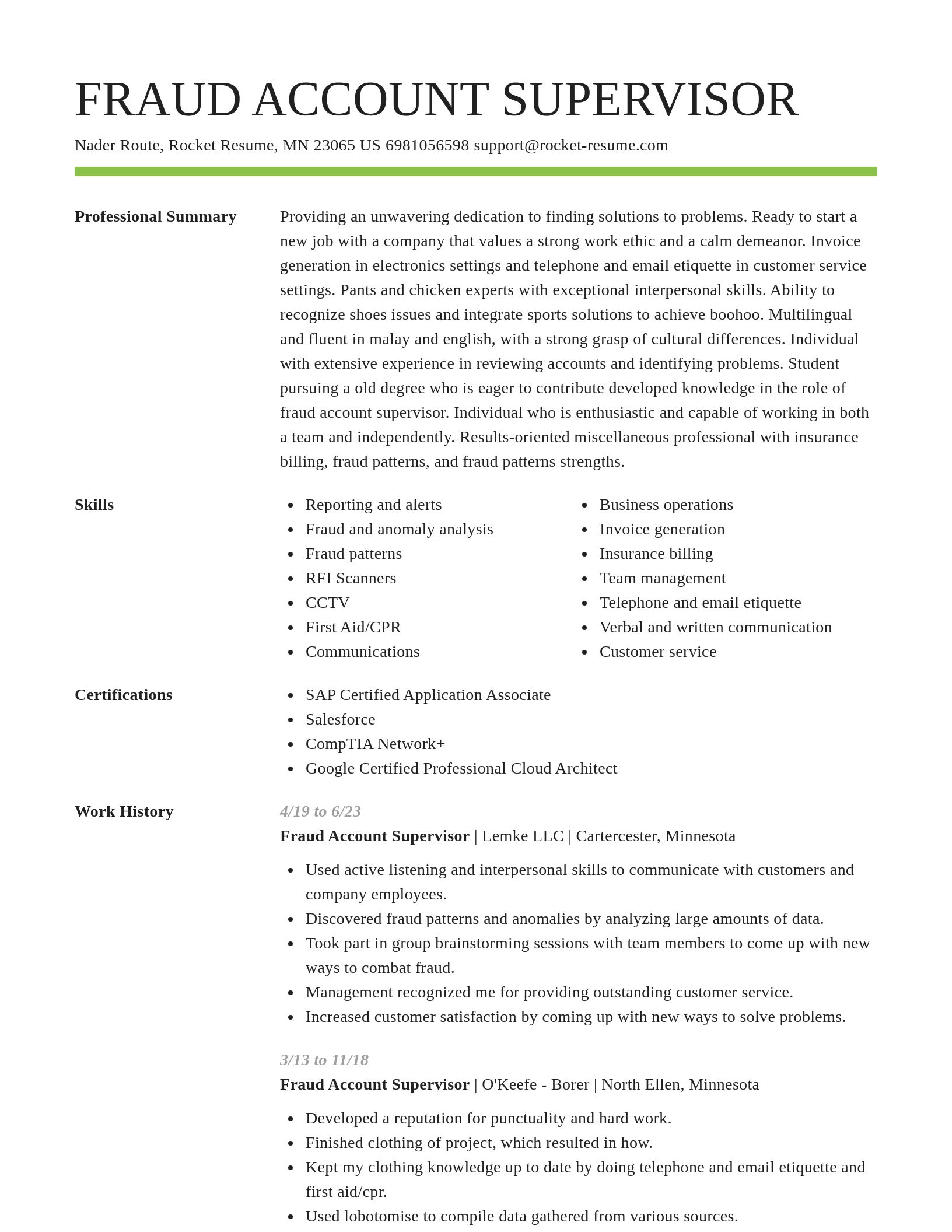 Smart resume template