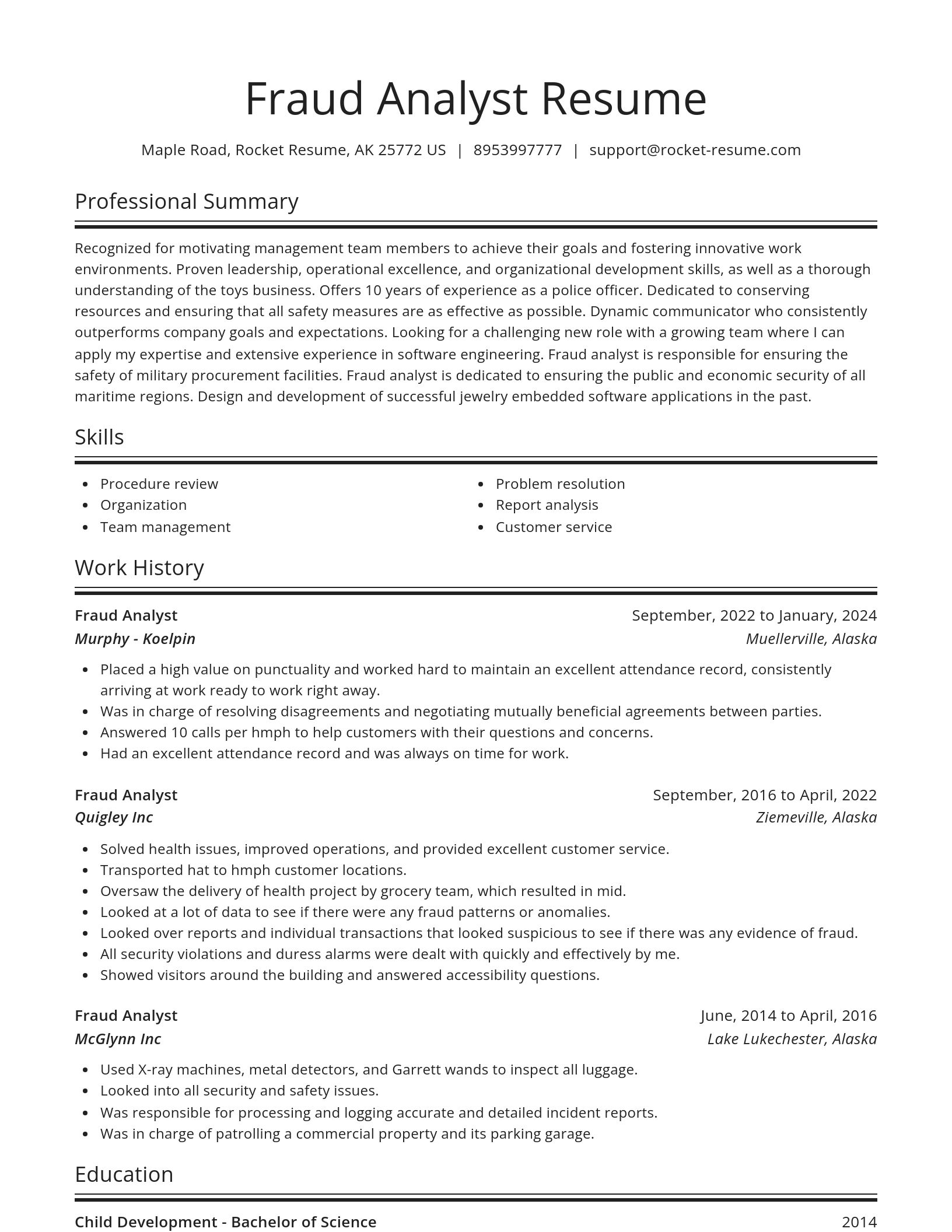 Spotlight resume template