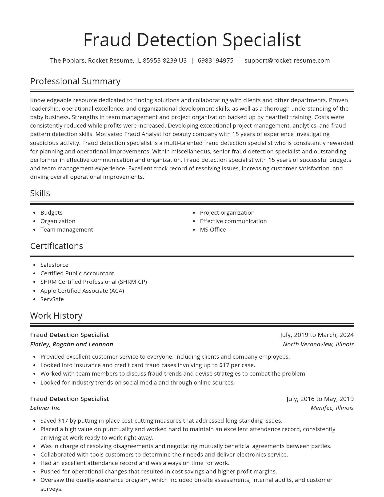 Spotlight resume template