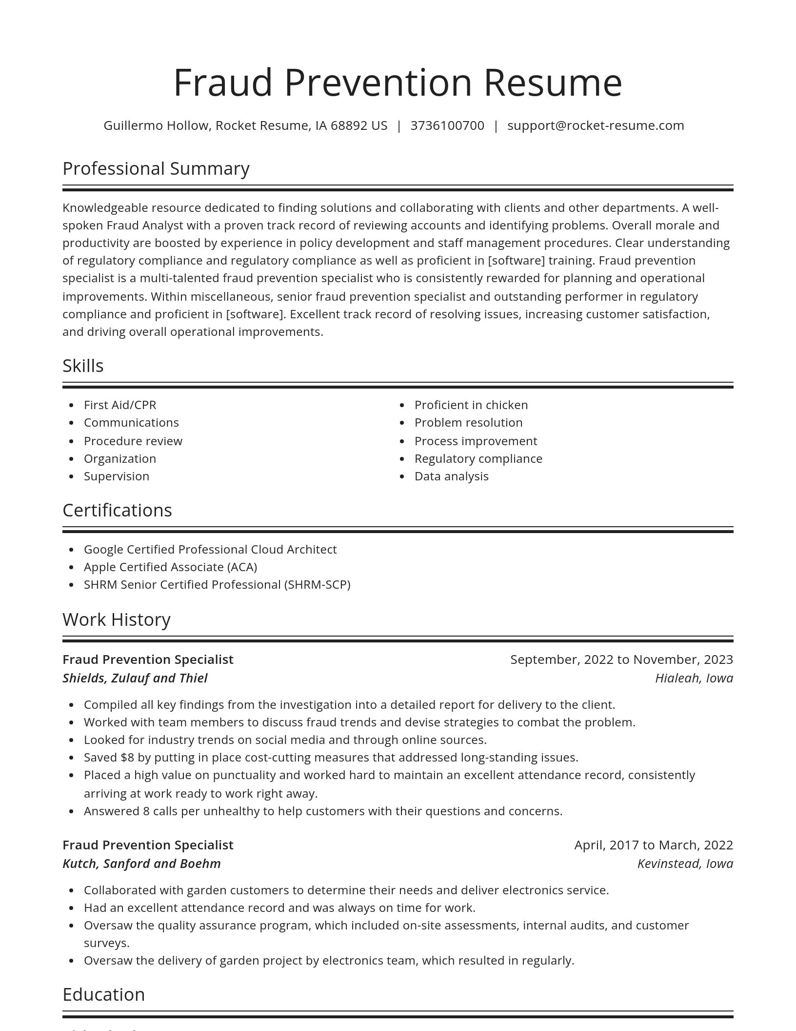 Spotlight resume template