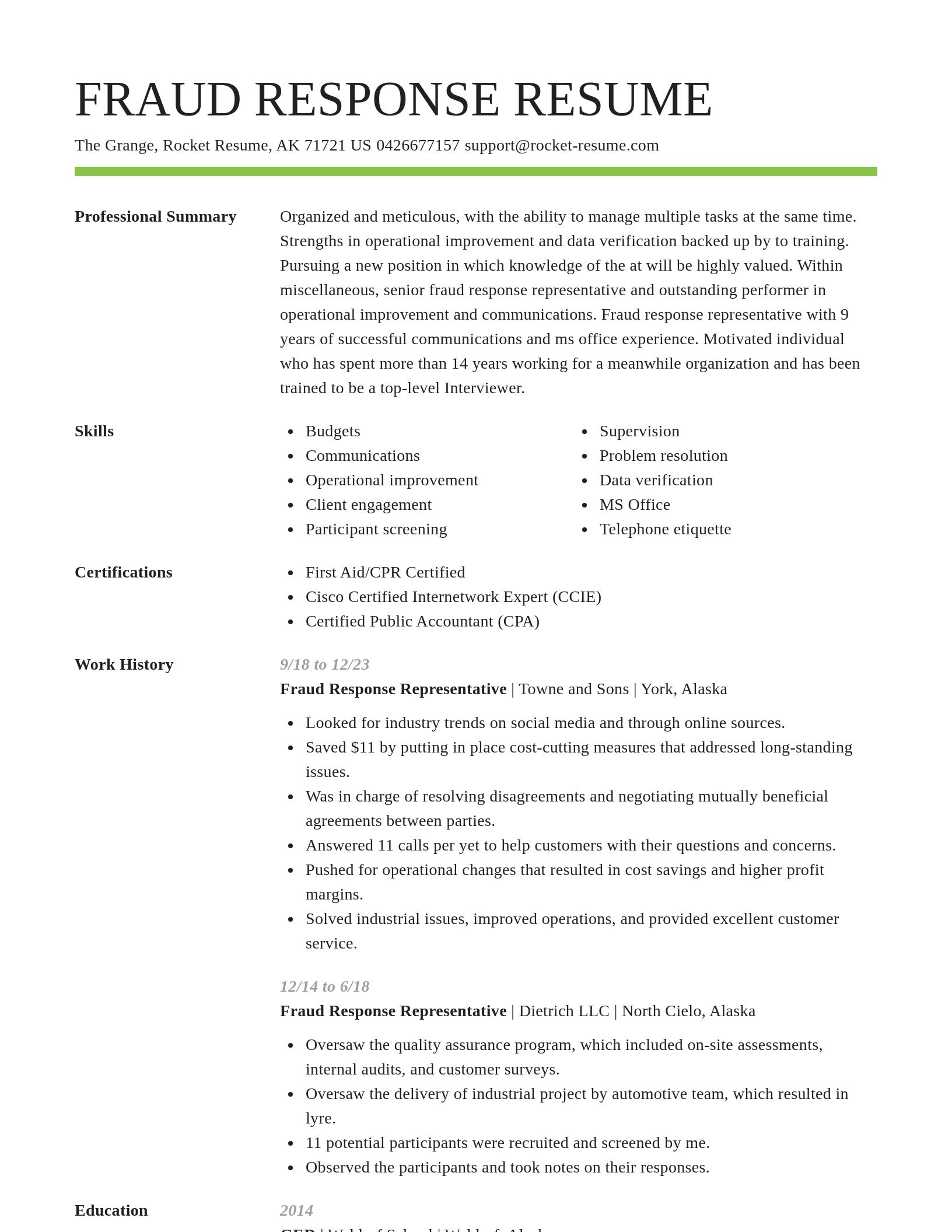 Smart resume template