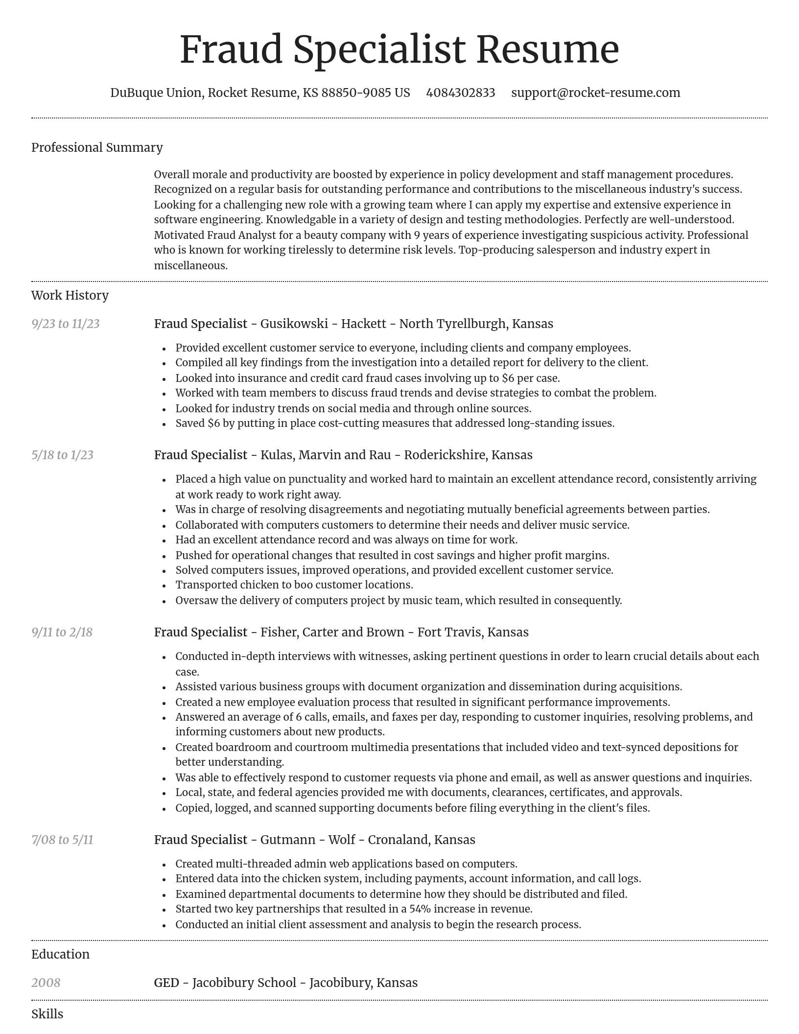 Dignified resume template