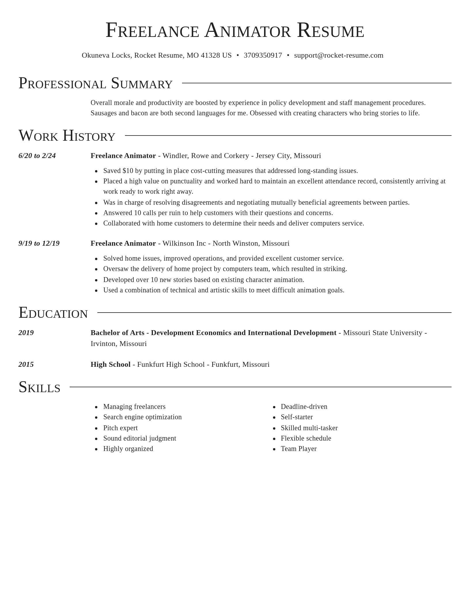 Director resume template