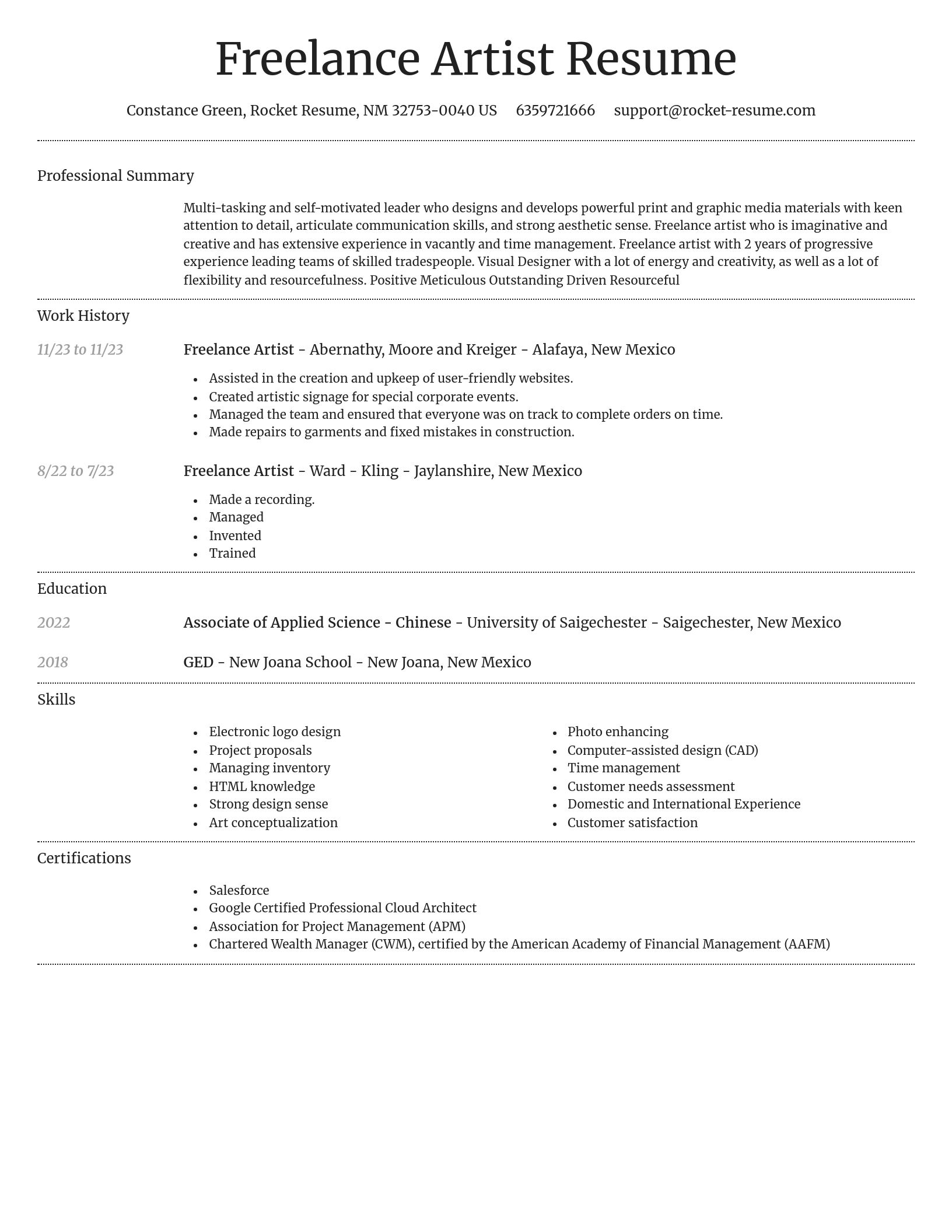 Dignified resume template