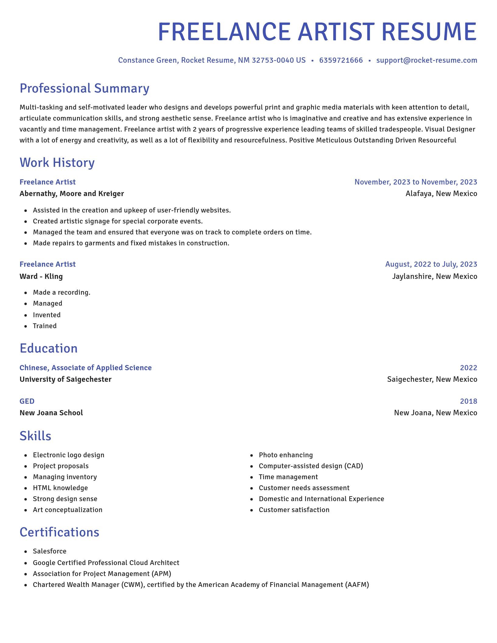Novel resume template