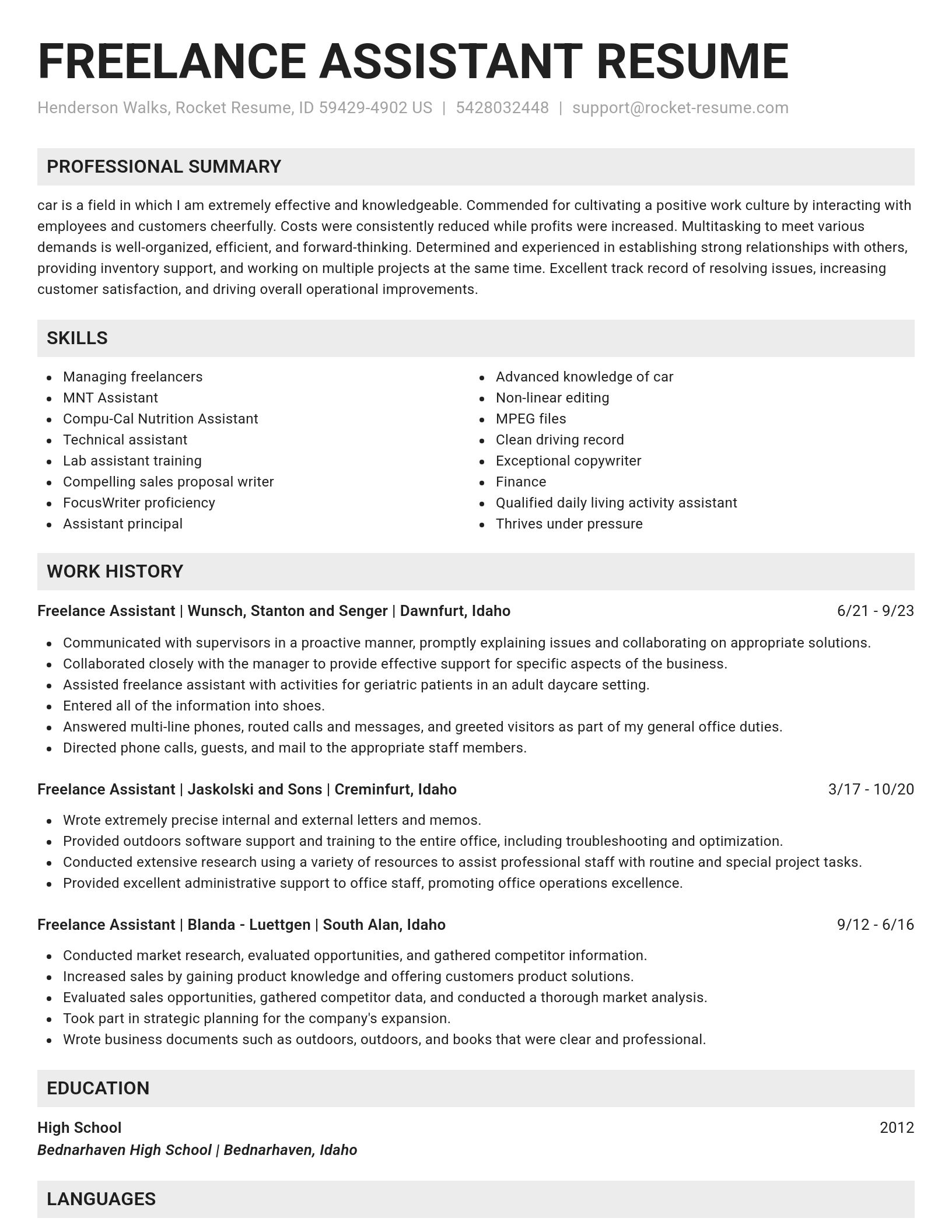 Genius resume template