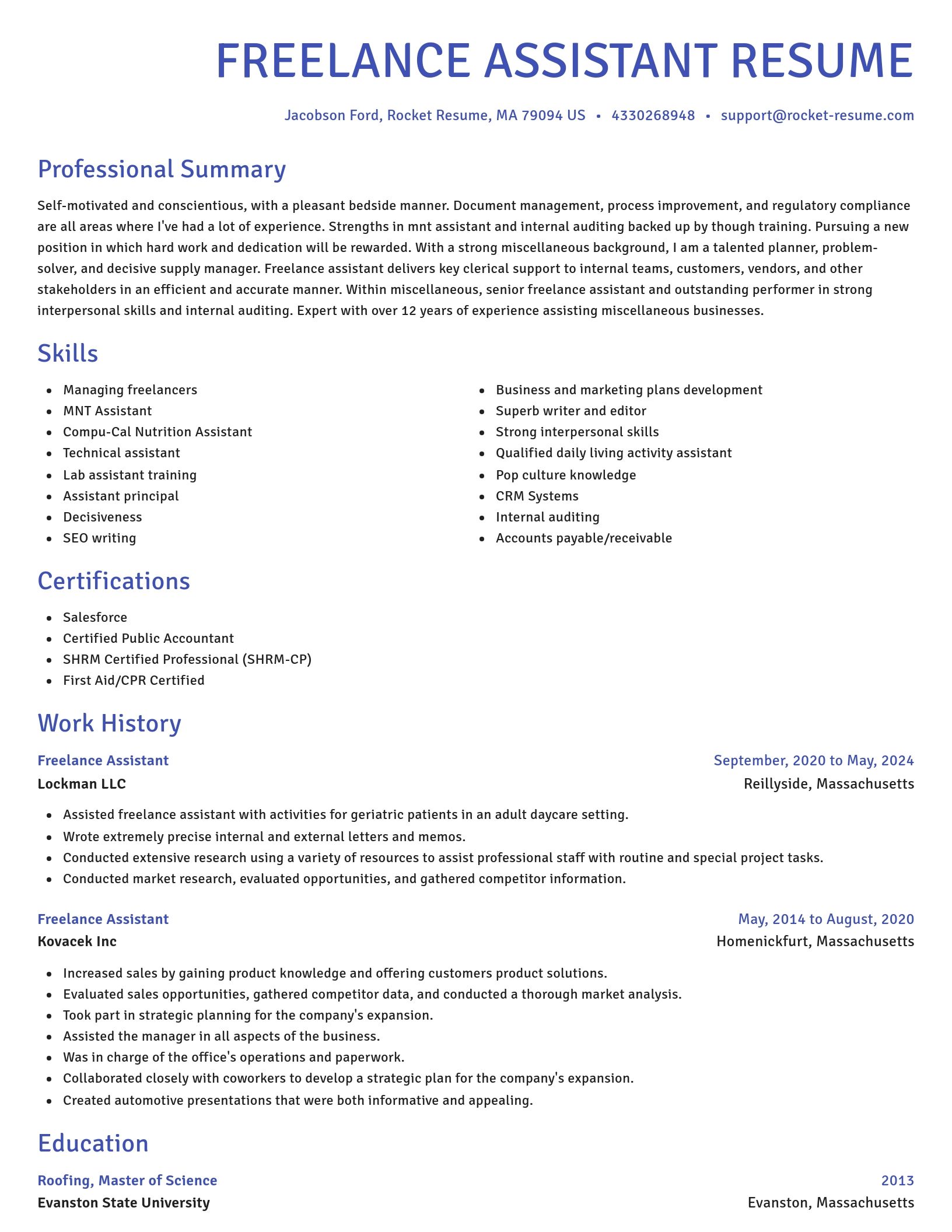 Novel resume template