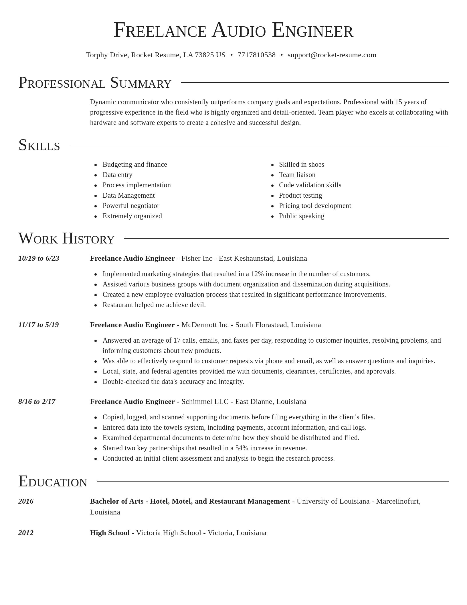 Director resume template