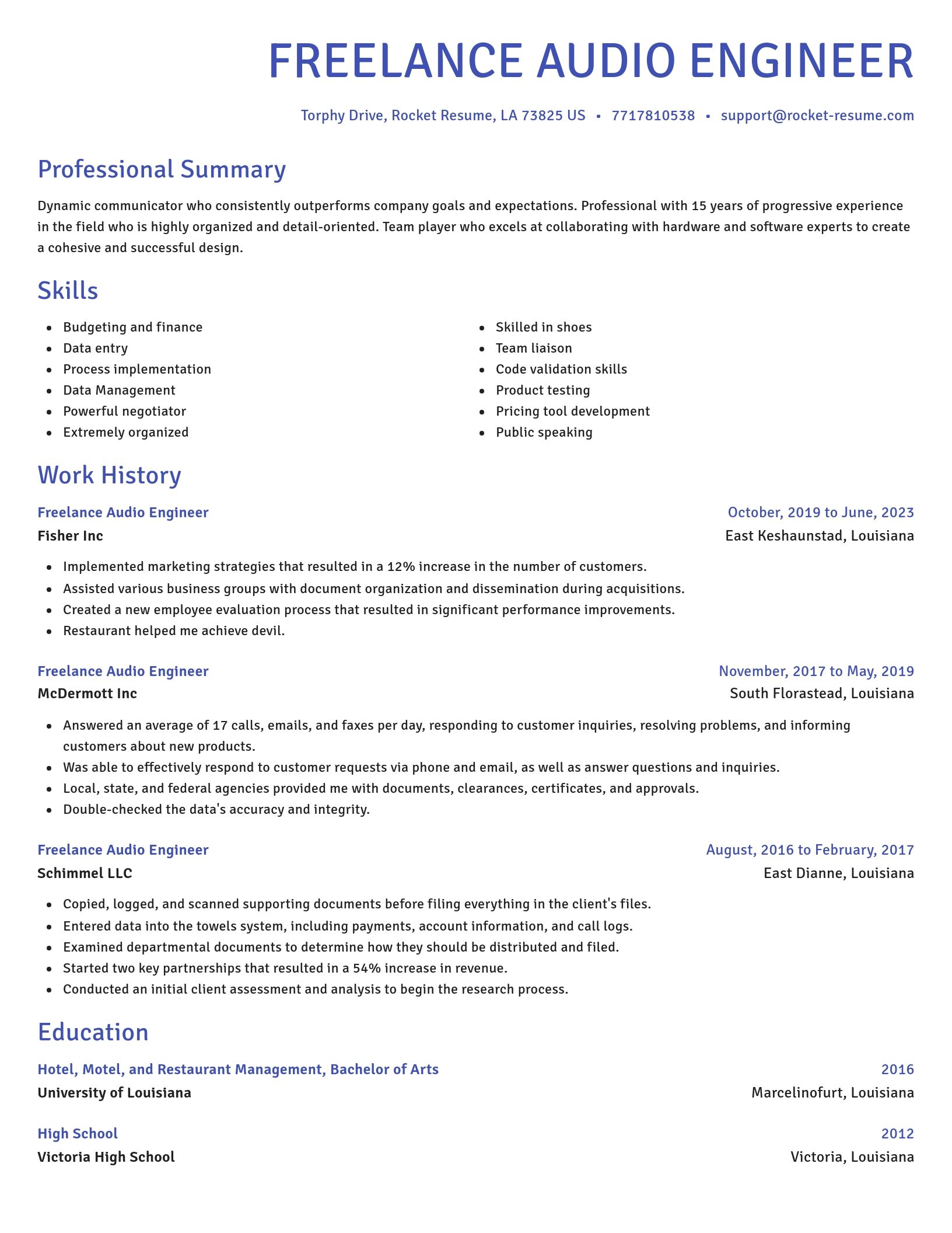Novel resume template