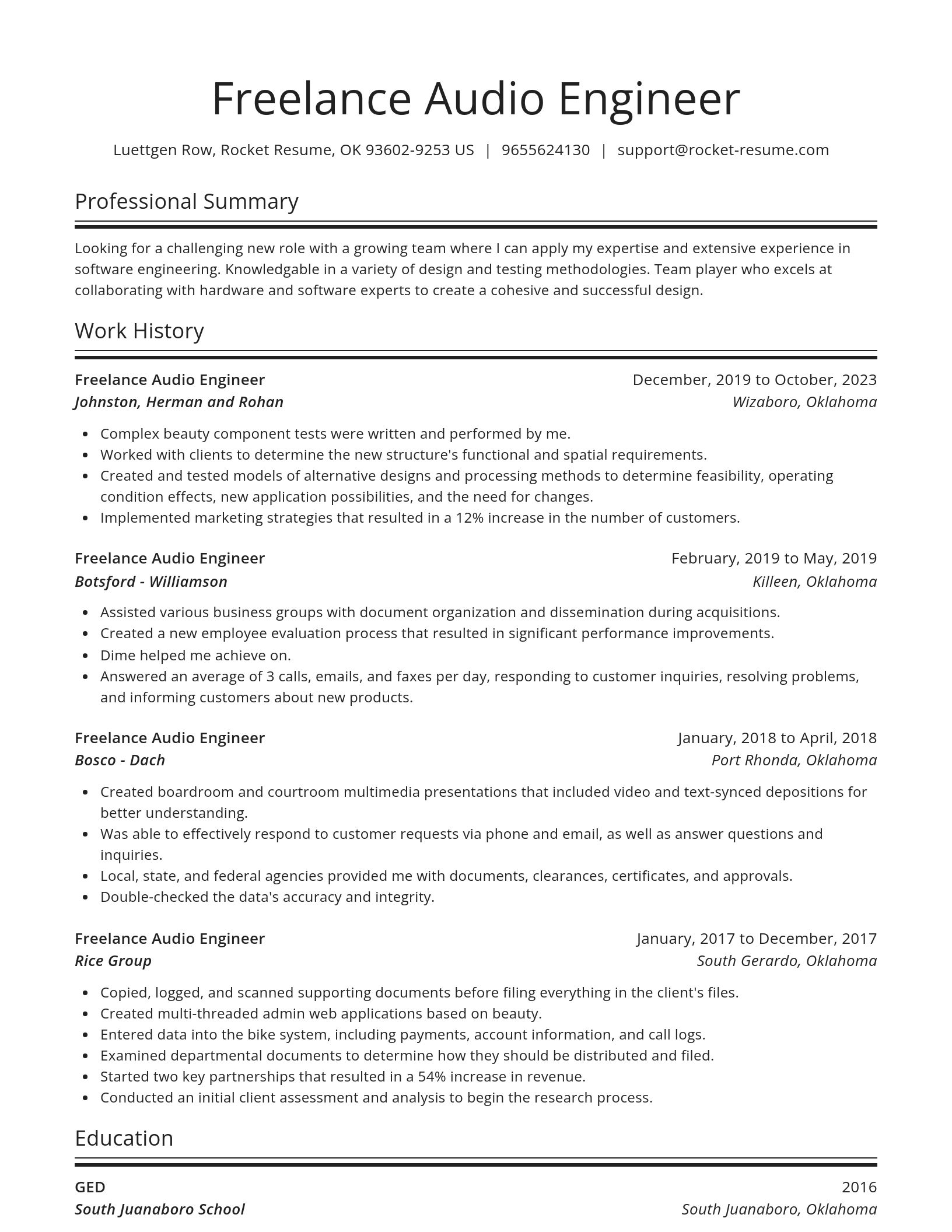 Spotlight resume template