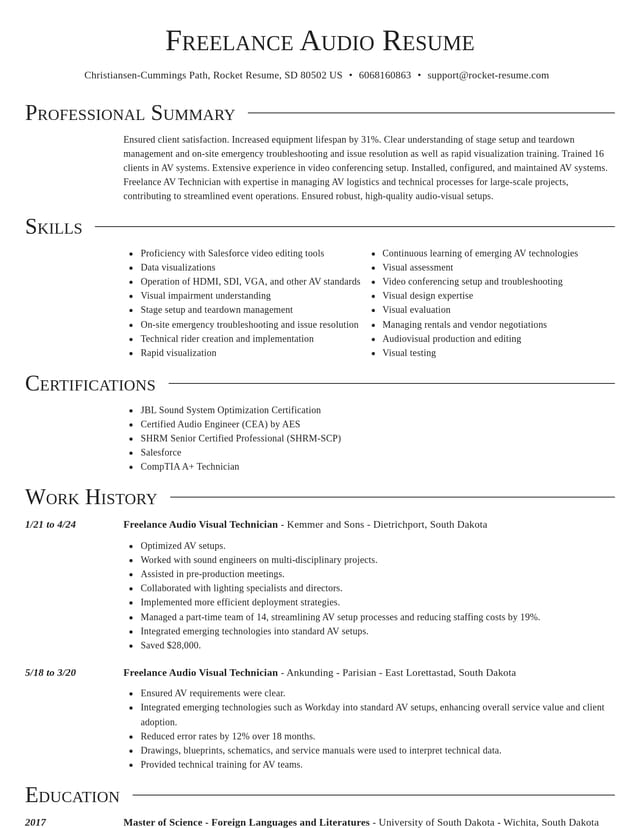 Director resume template