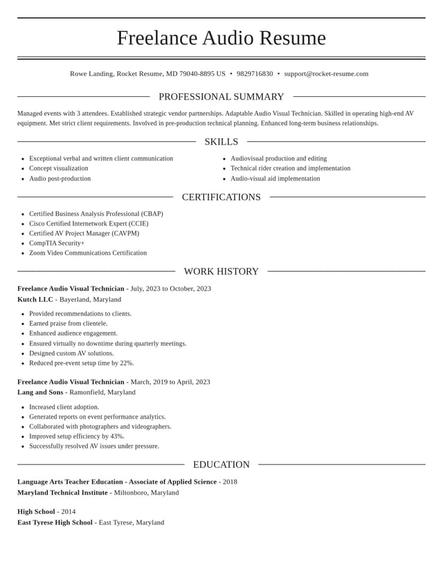 Elegant resume template