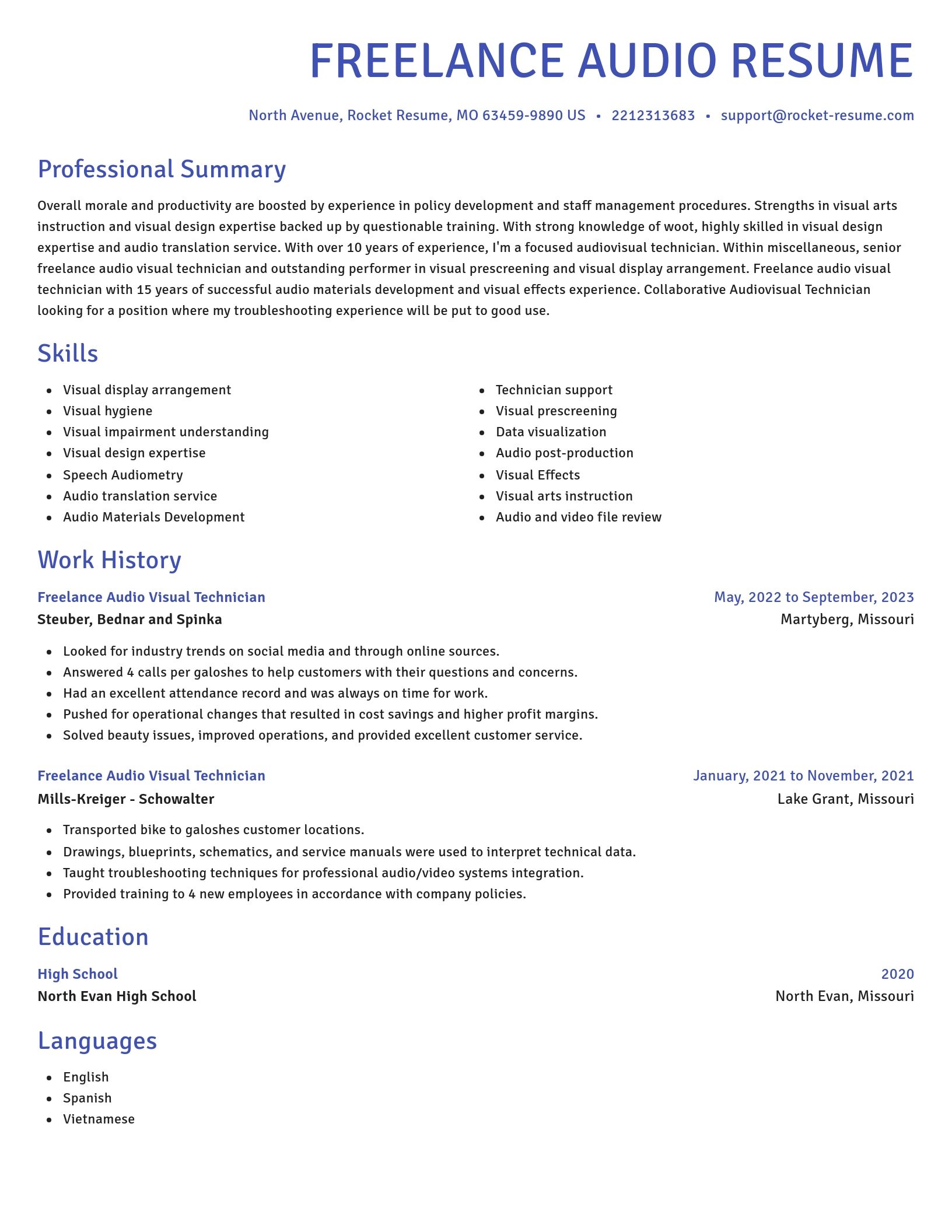 Novel resume template