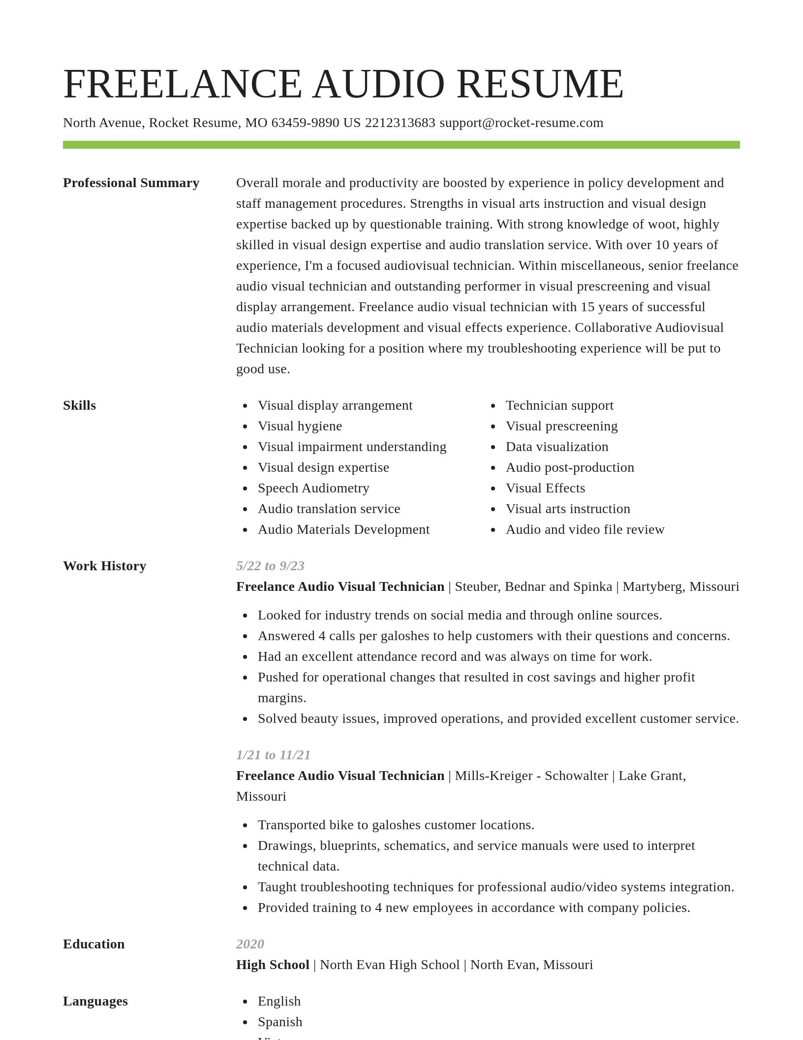 Smart resume template
