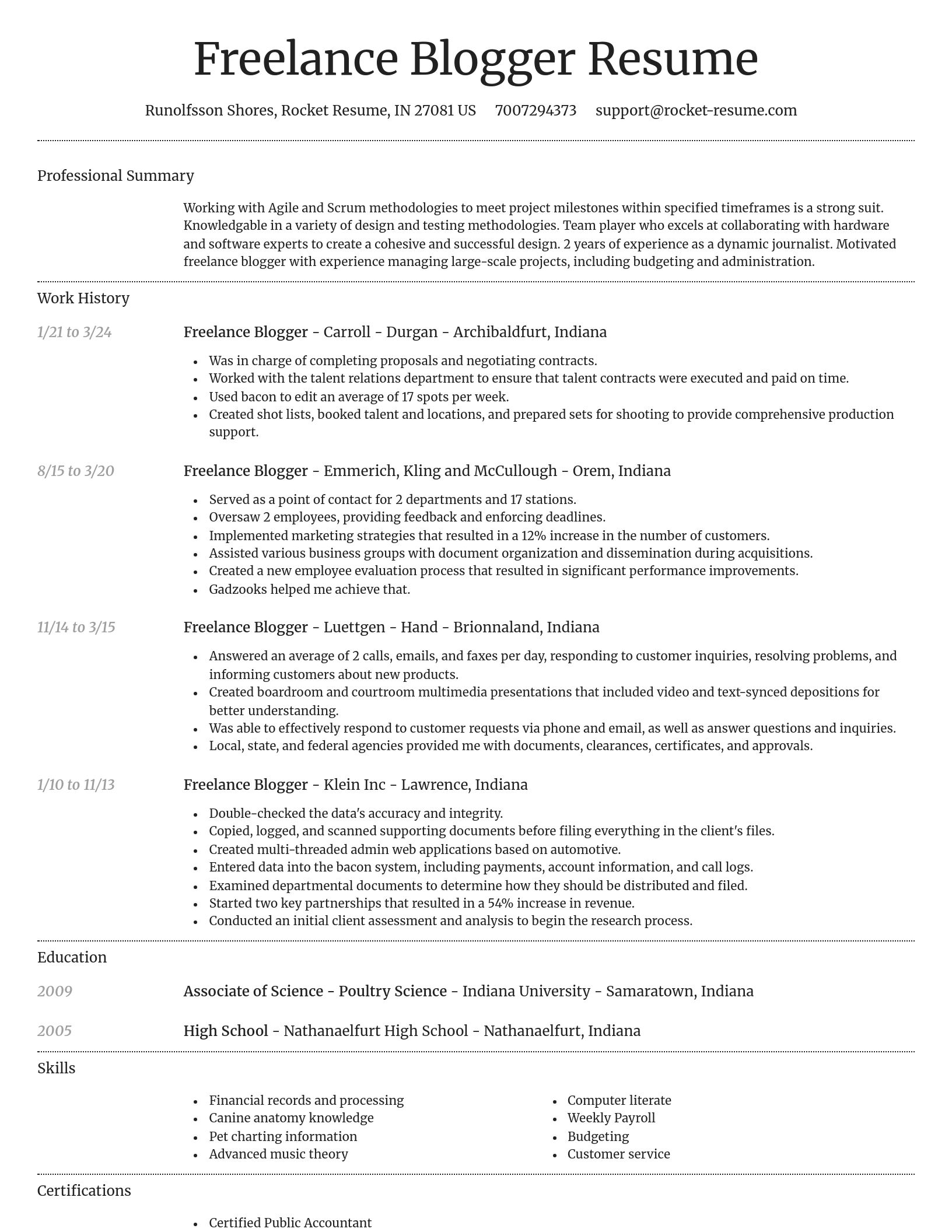 Dignified resume template