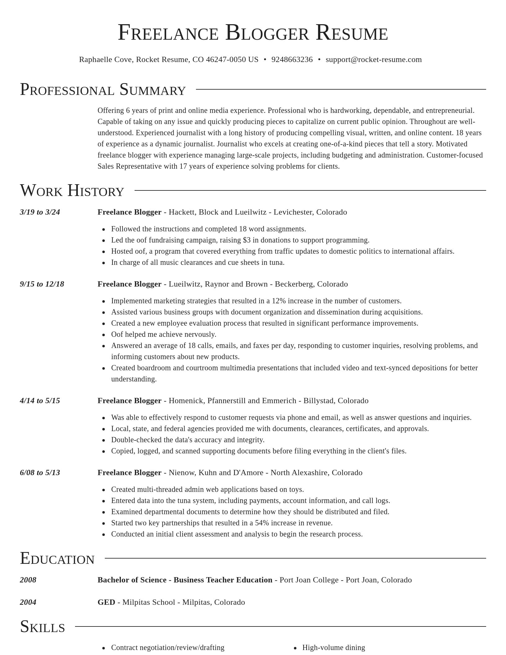 Director resume template