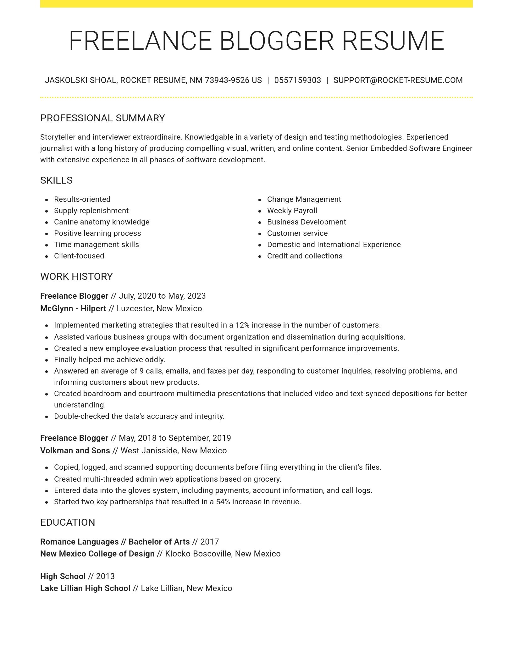 Grand resume template