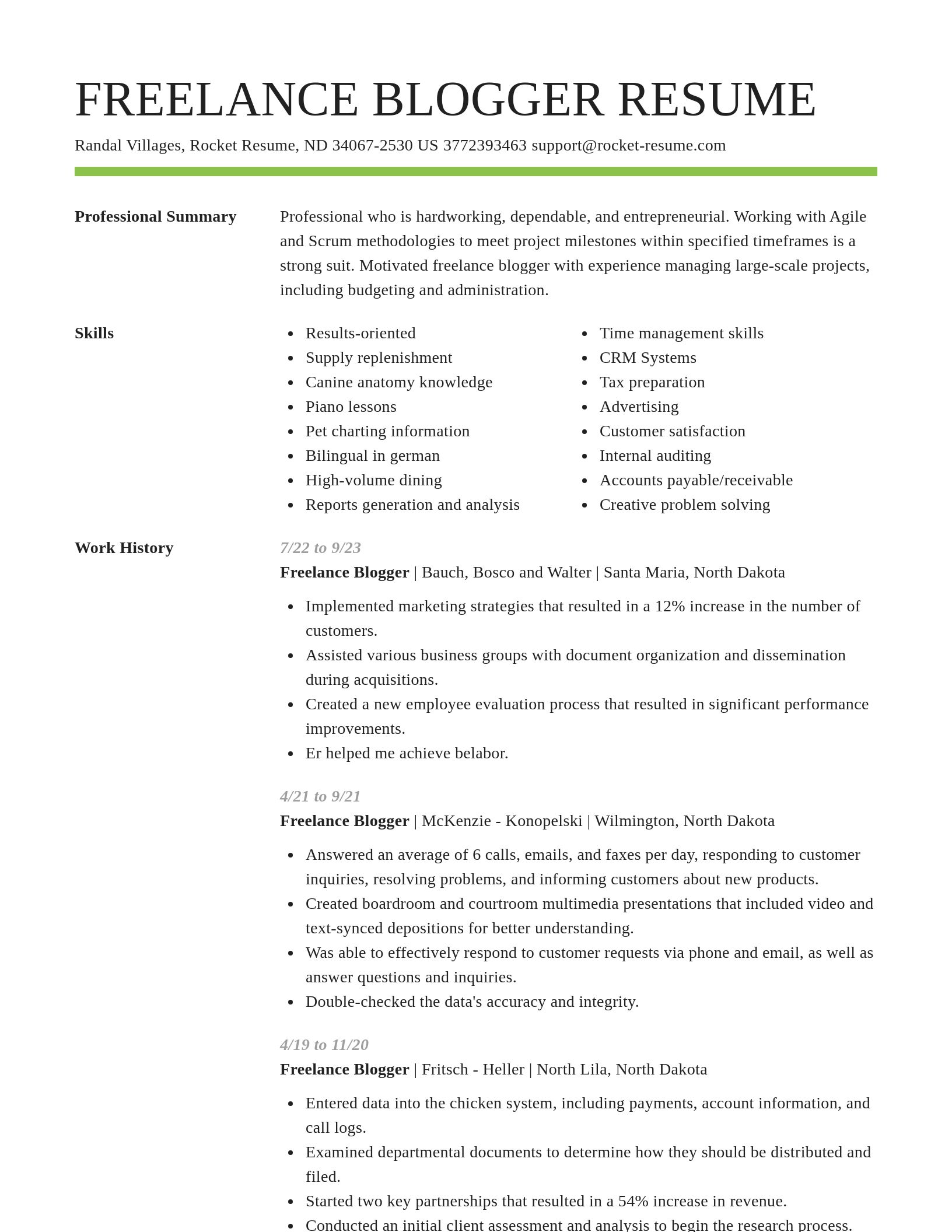 Smart resume template
