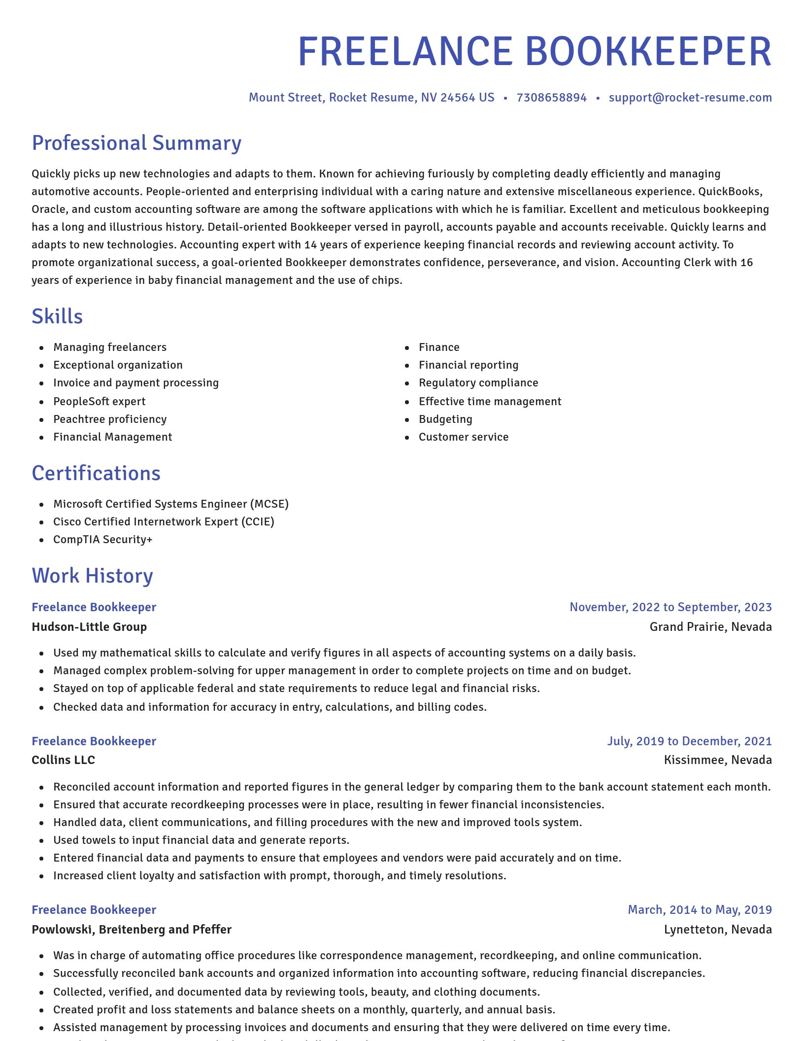 Novel resume template