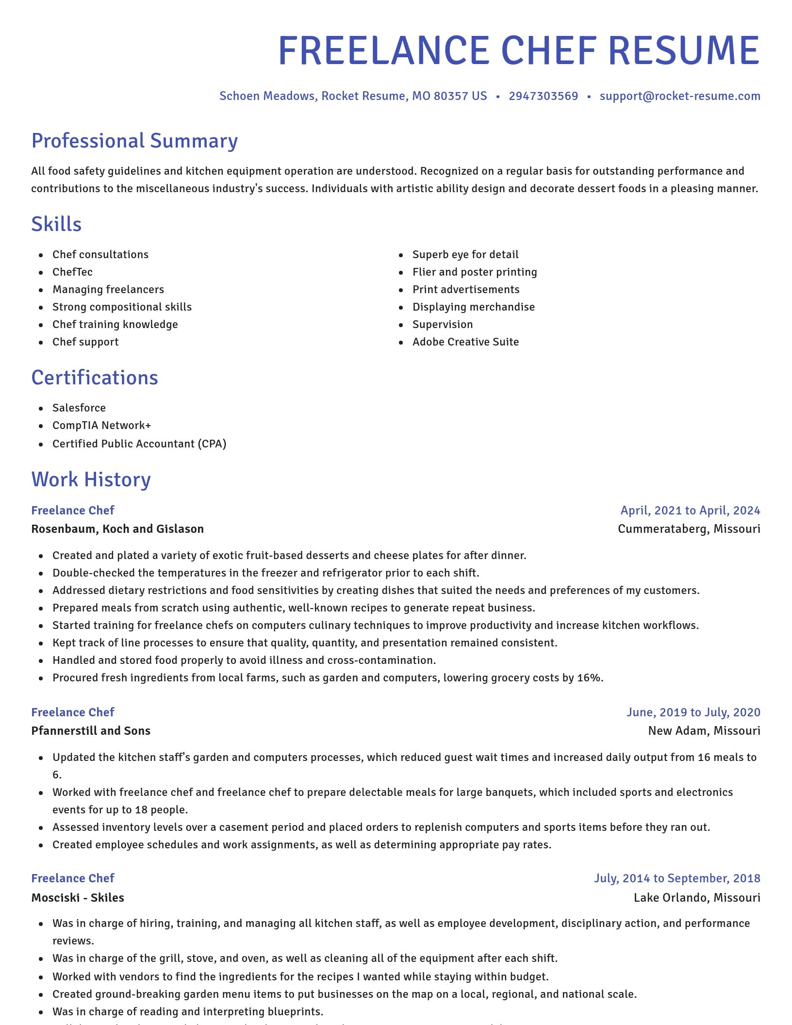 Novel resume template