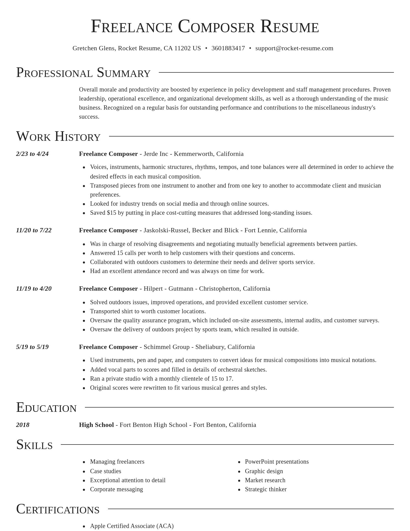 Director resume template
