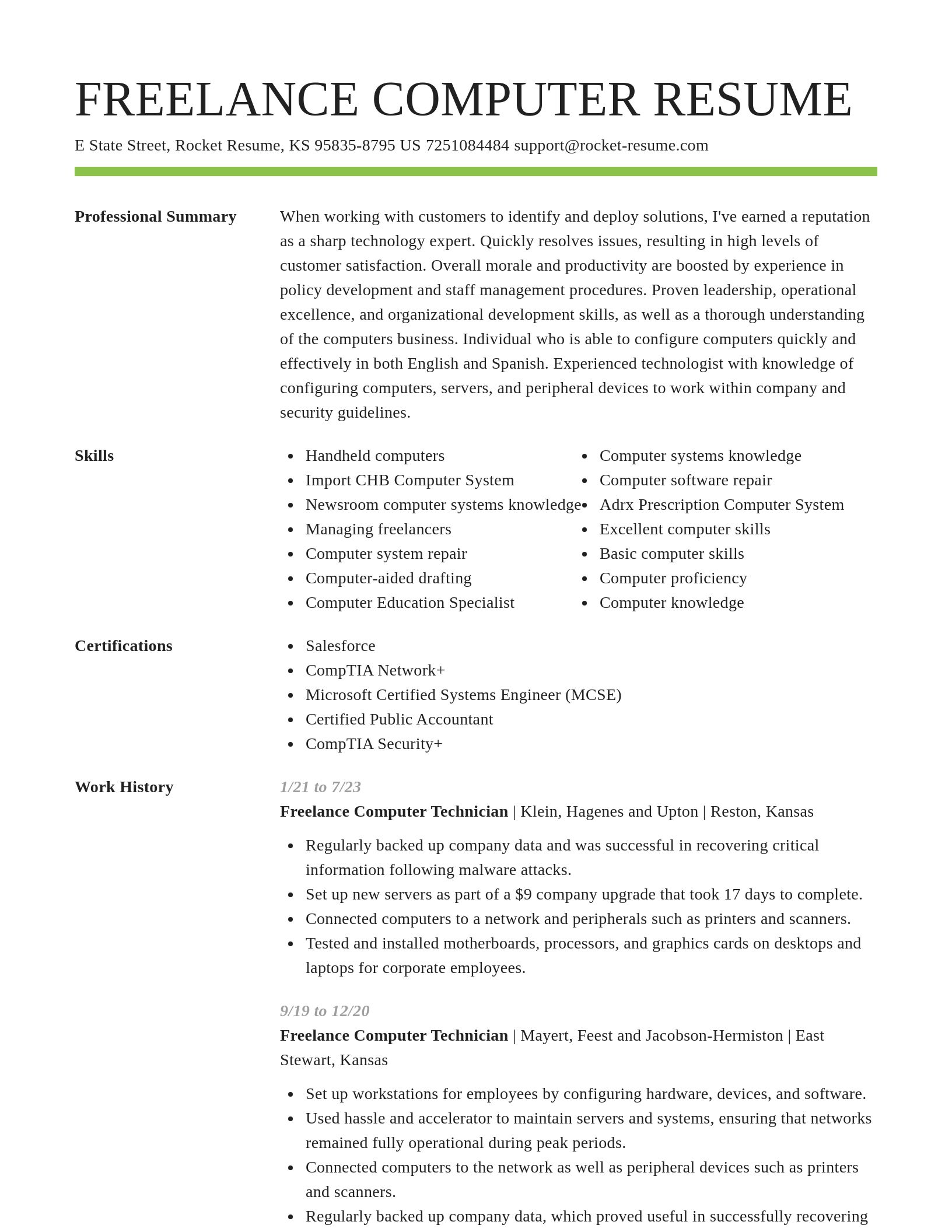Smart resume template