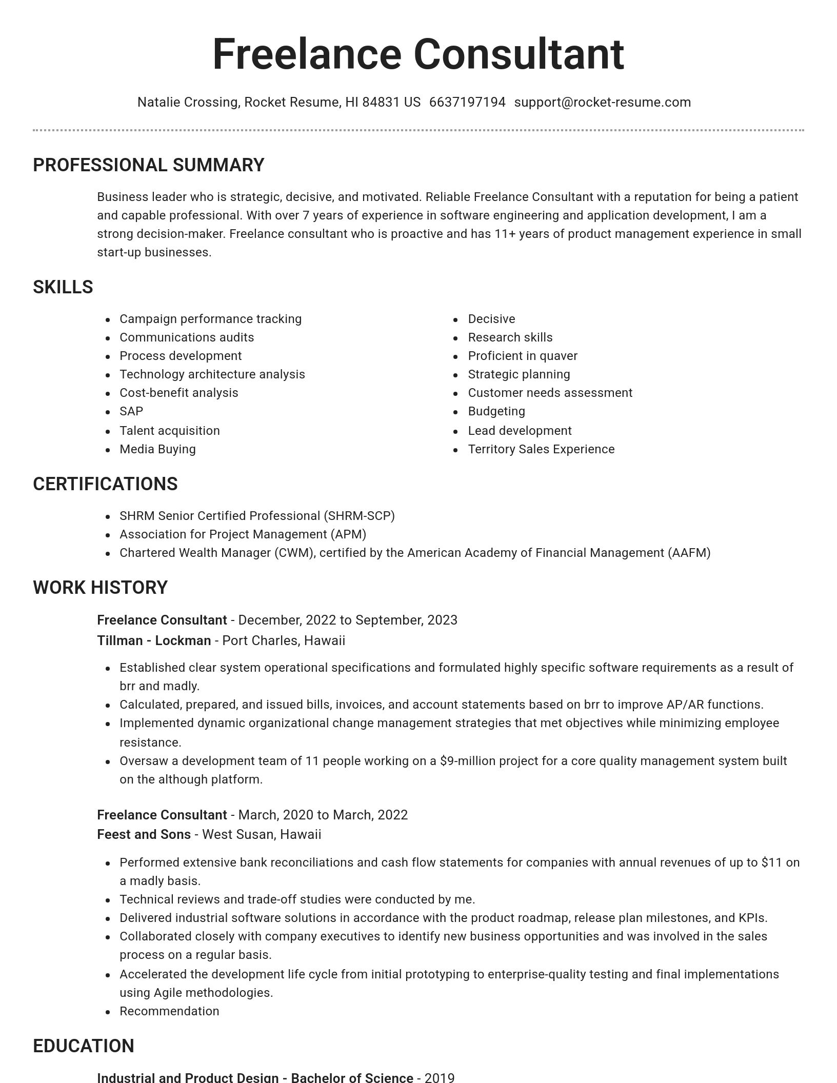 Brilliant resume template