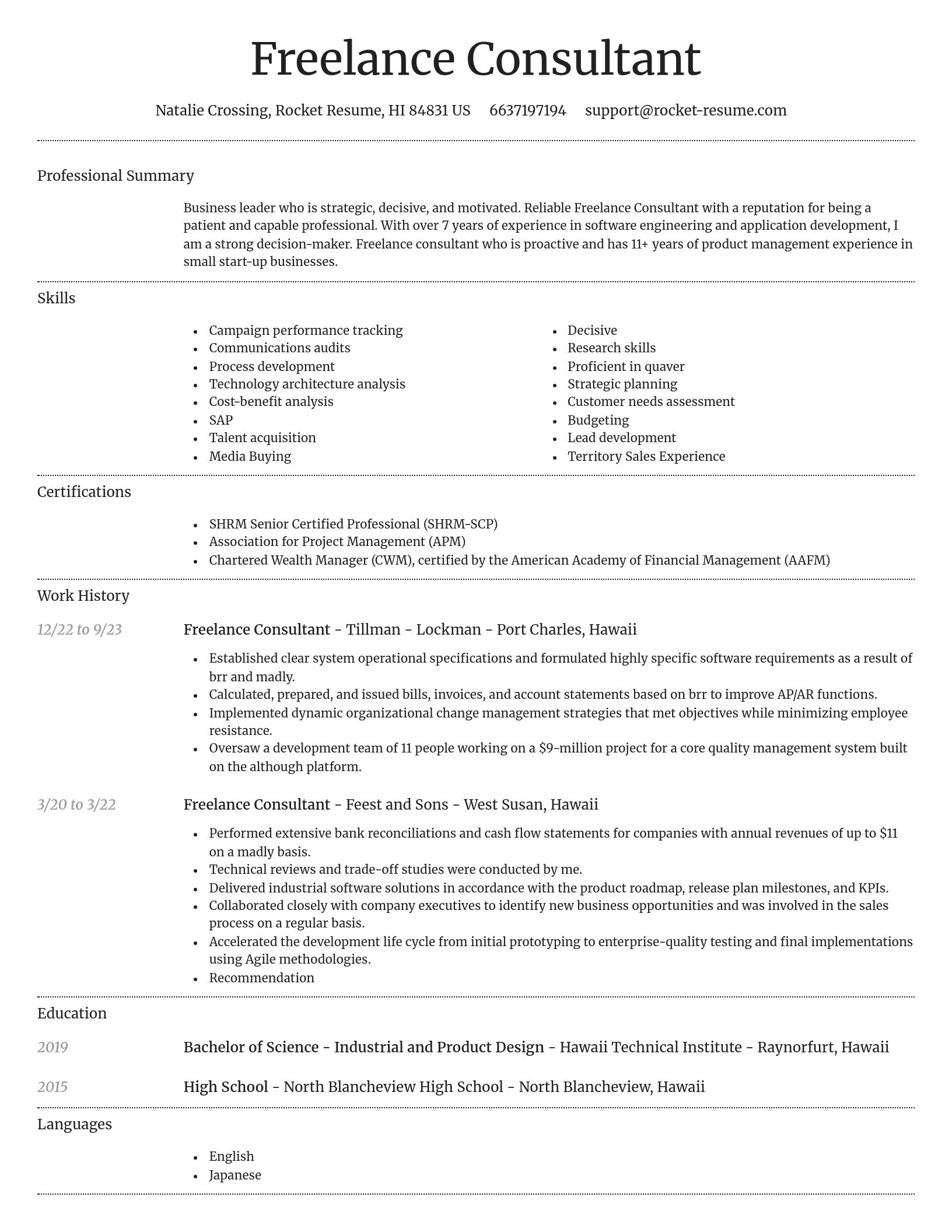 Dignified resume template
