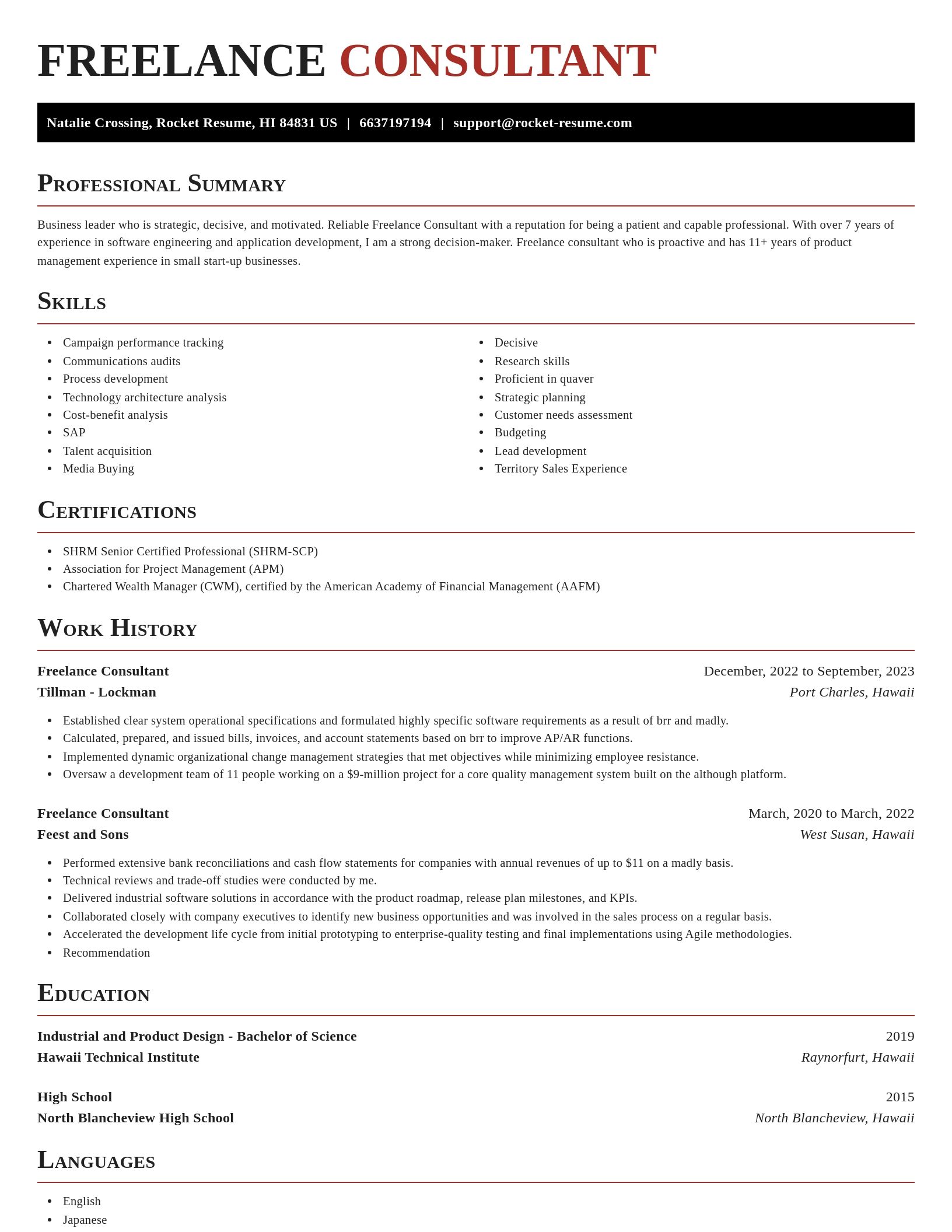 Exquisite resume template