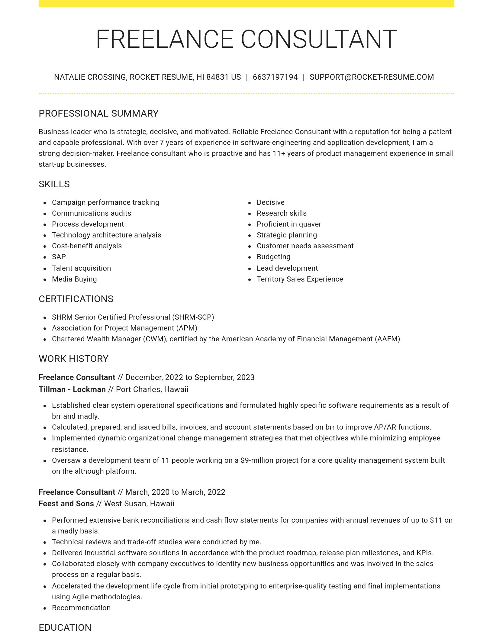 Grand resume template