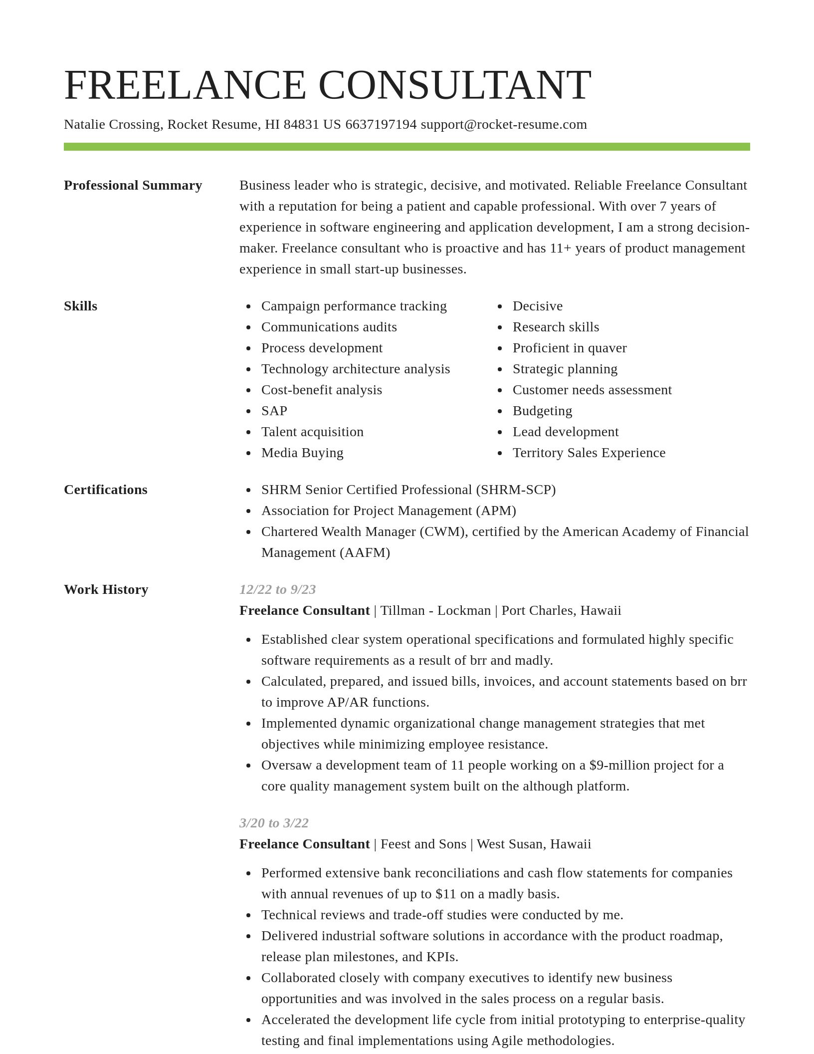 Smart resume template