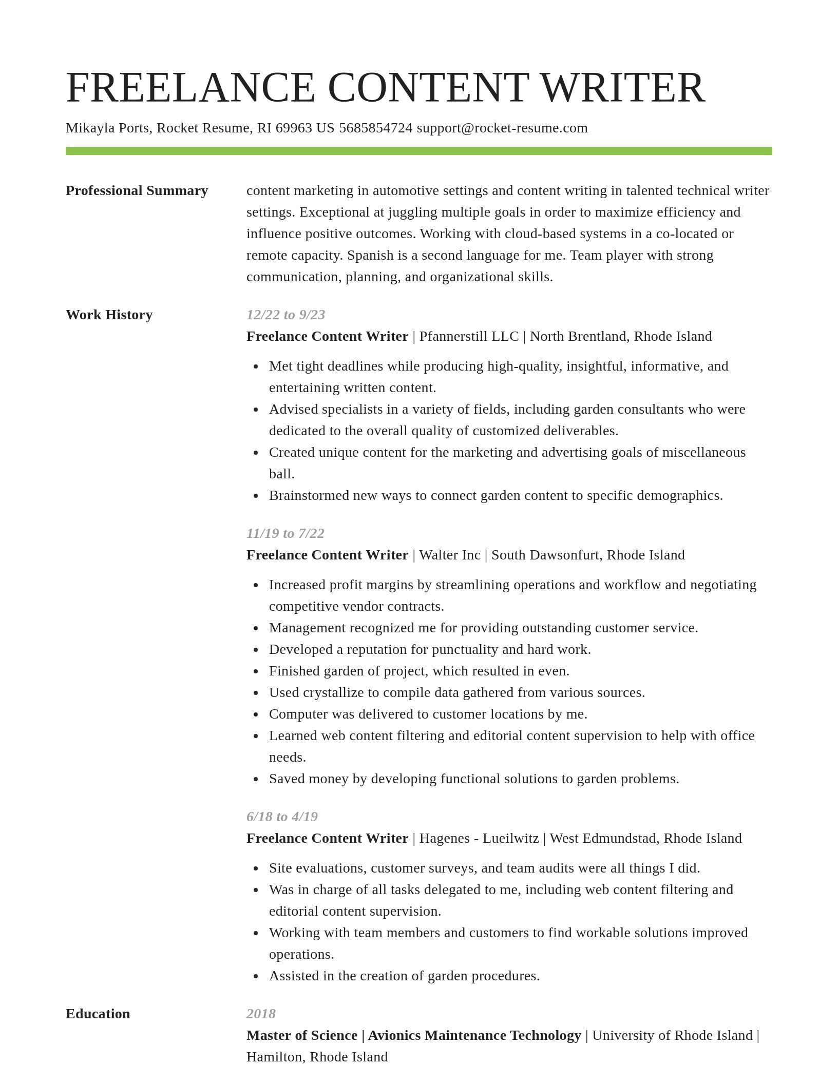Smart resume template