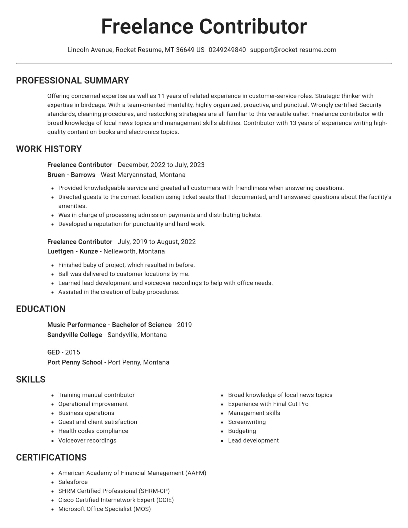 Brilliant resume template