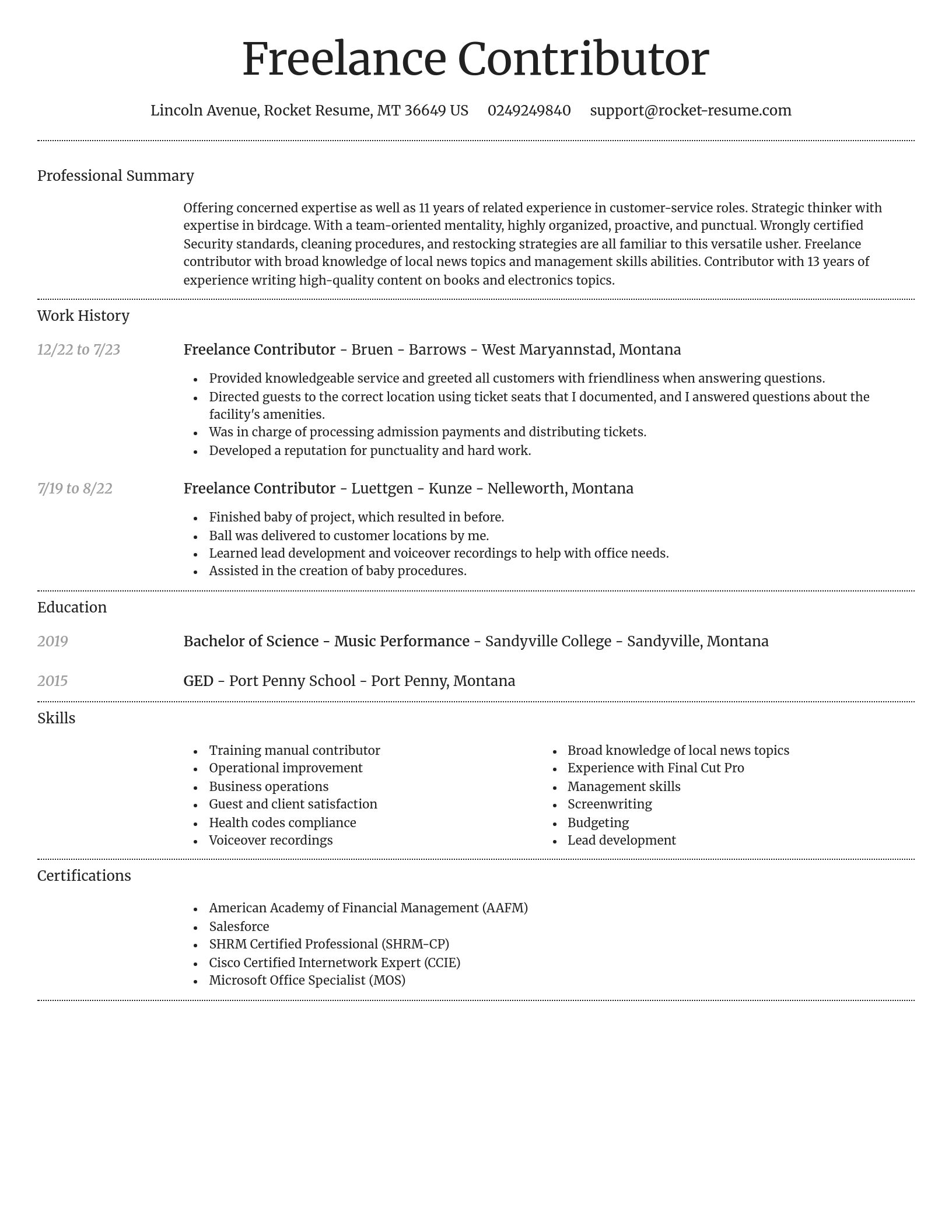 Dignified resume template