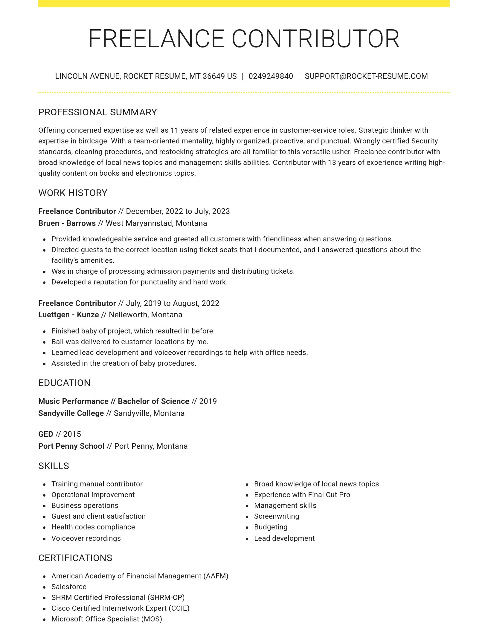 Grand resume template