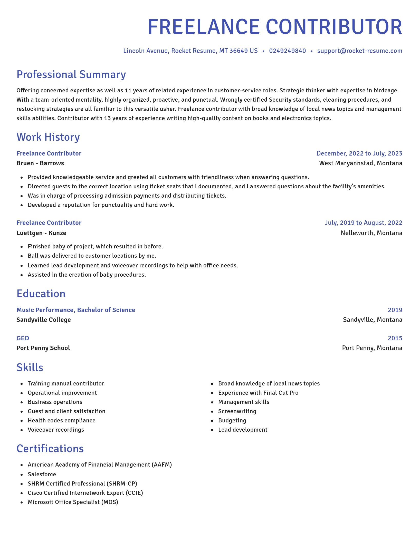 Novel resume template