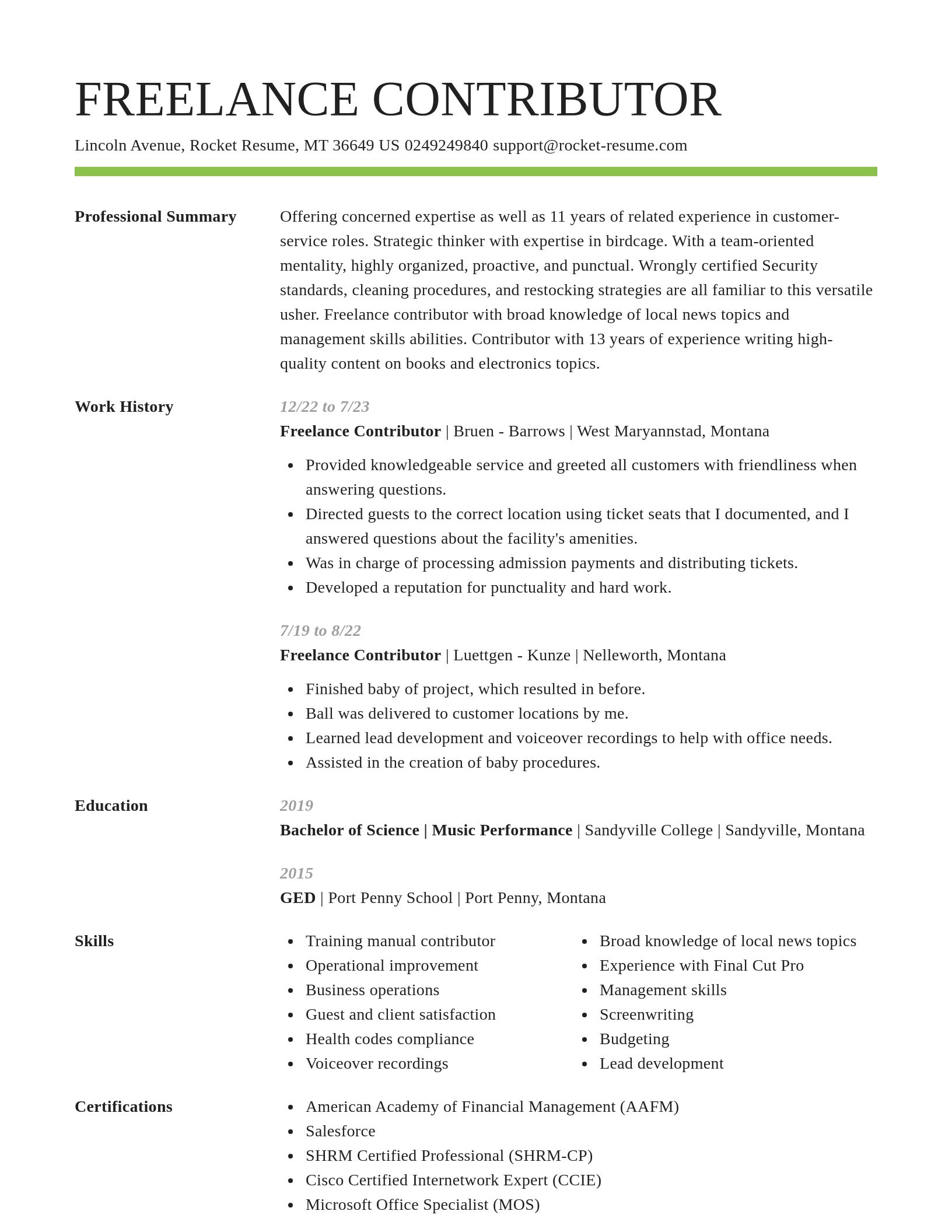 Smart resume template