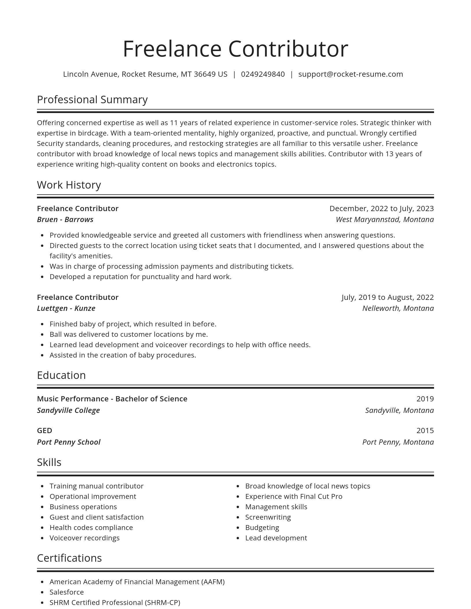 Spotlight resume template