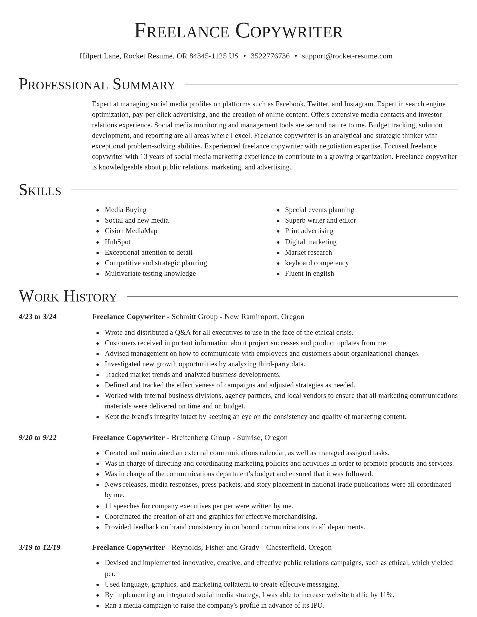 Director resume template
