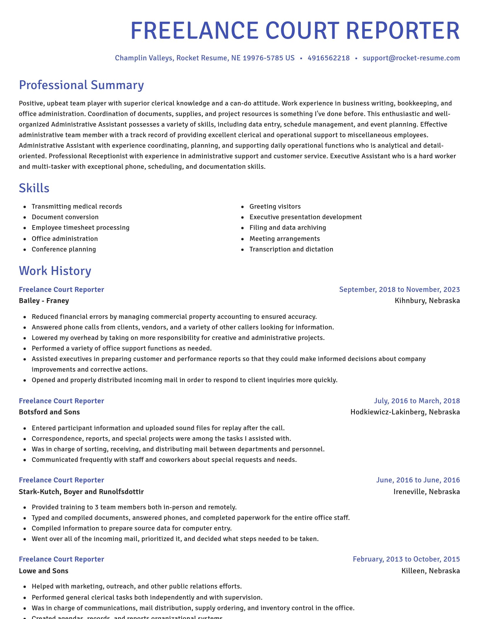 Novel resume template