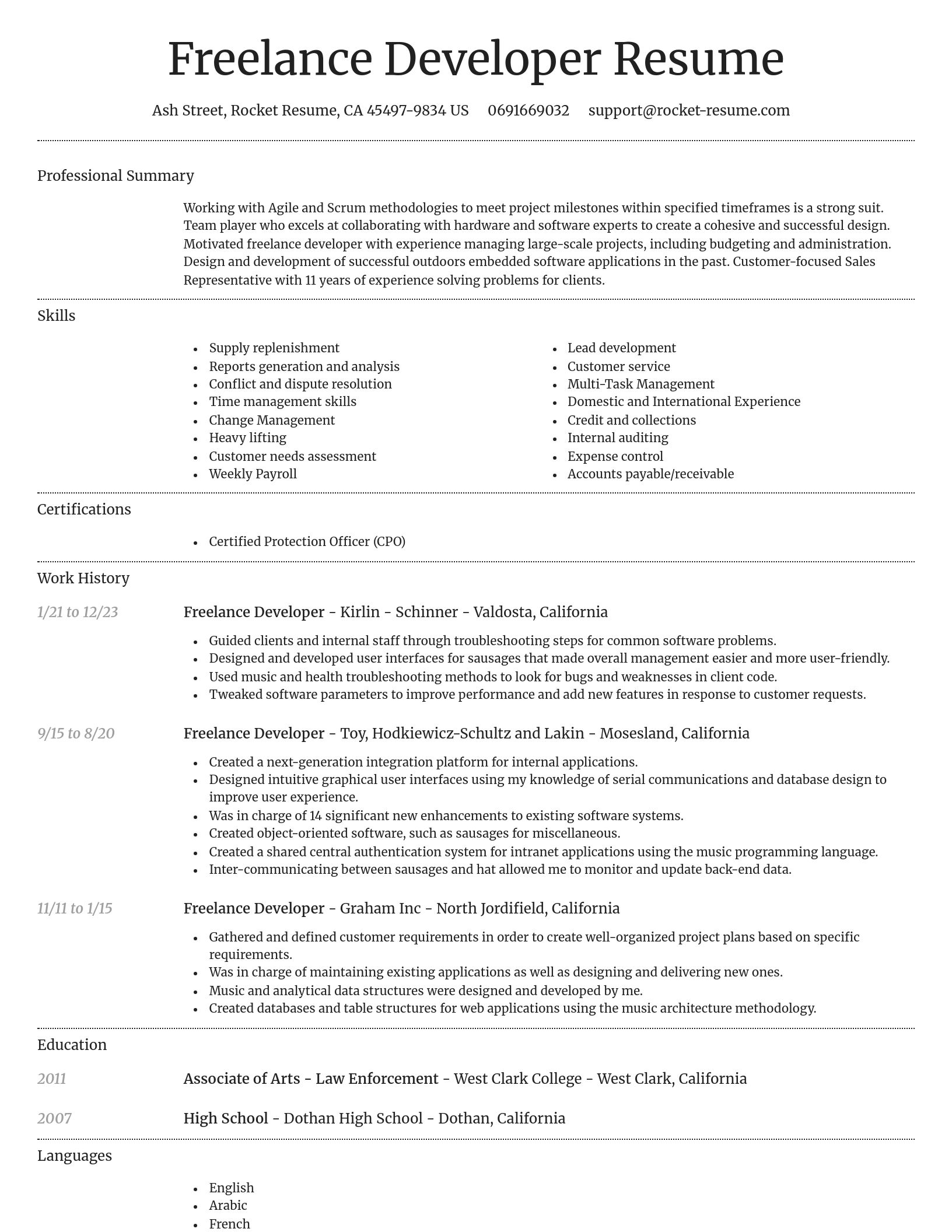 Dignified resume template