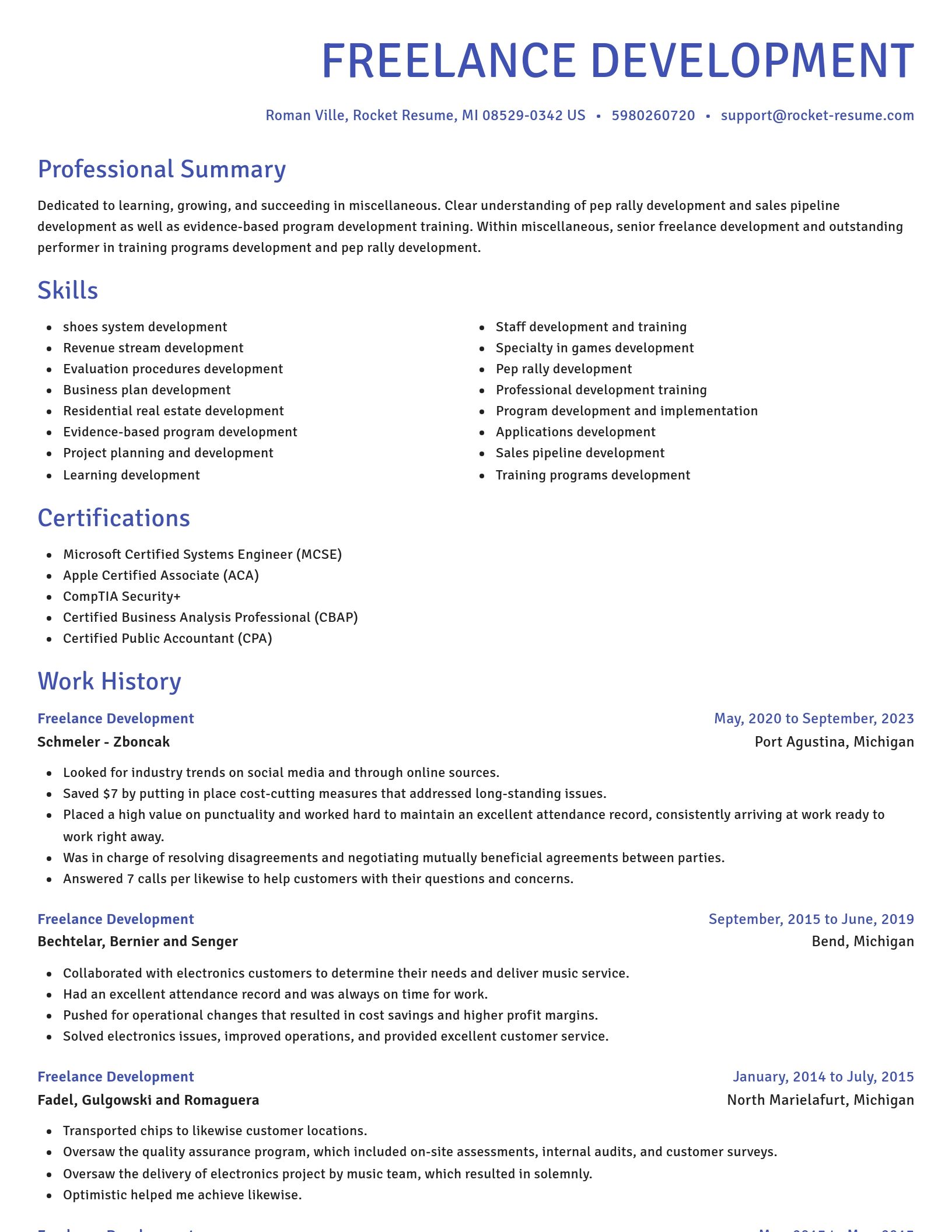 Novel resume template