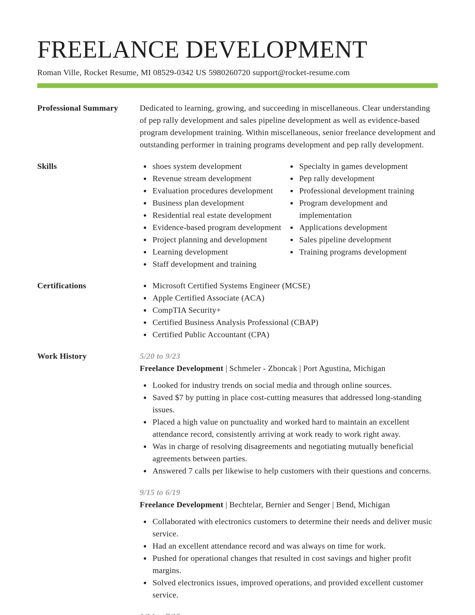Smart resume template
