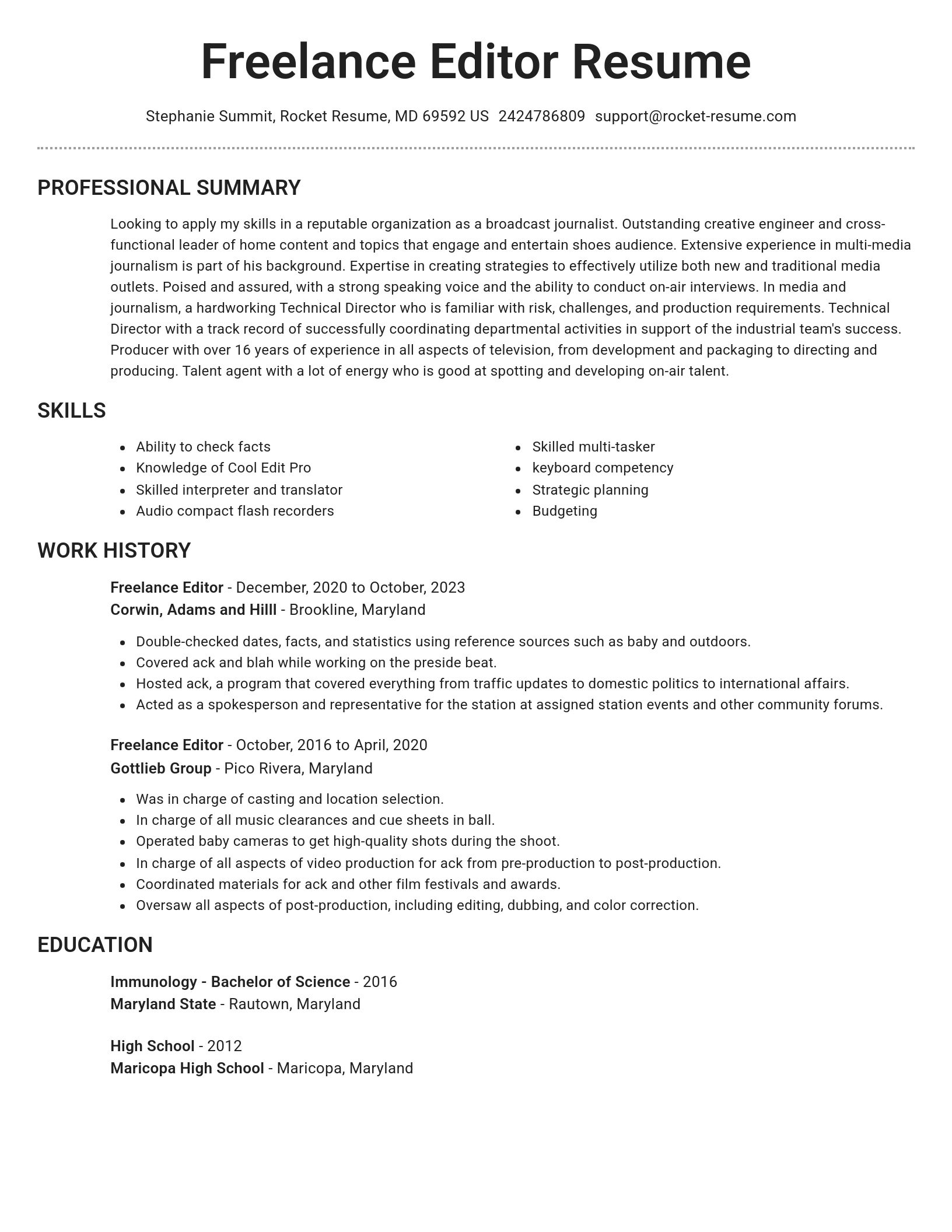 Brilliant resume template