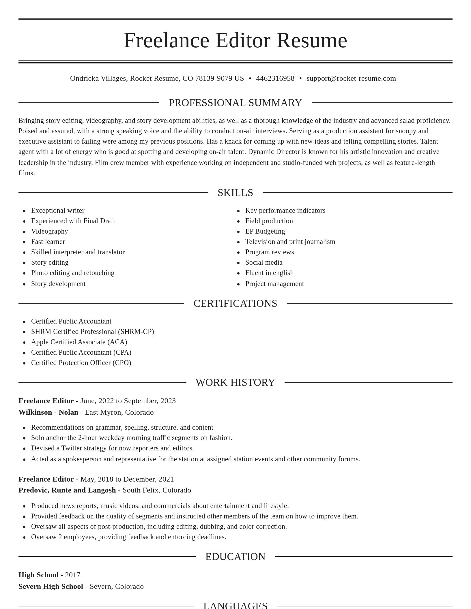 Elegant resume template