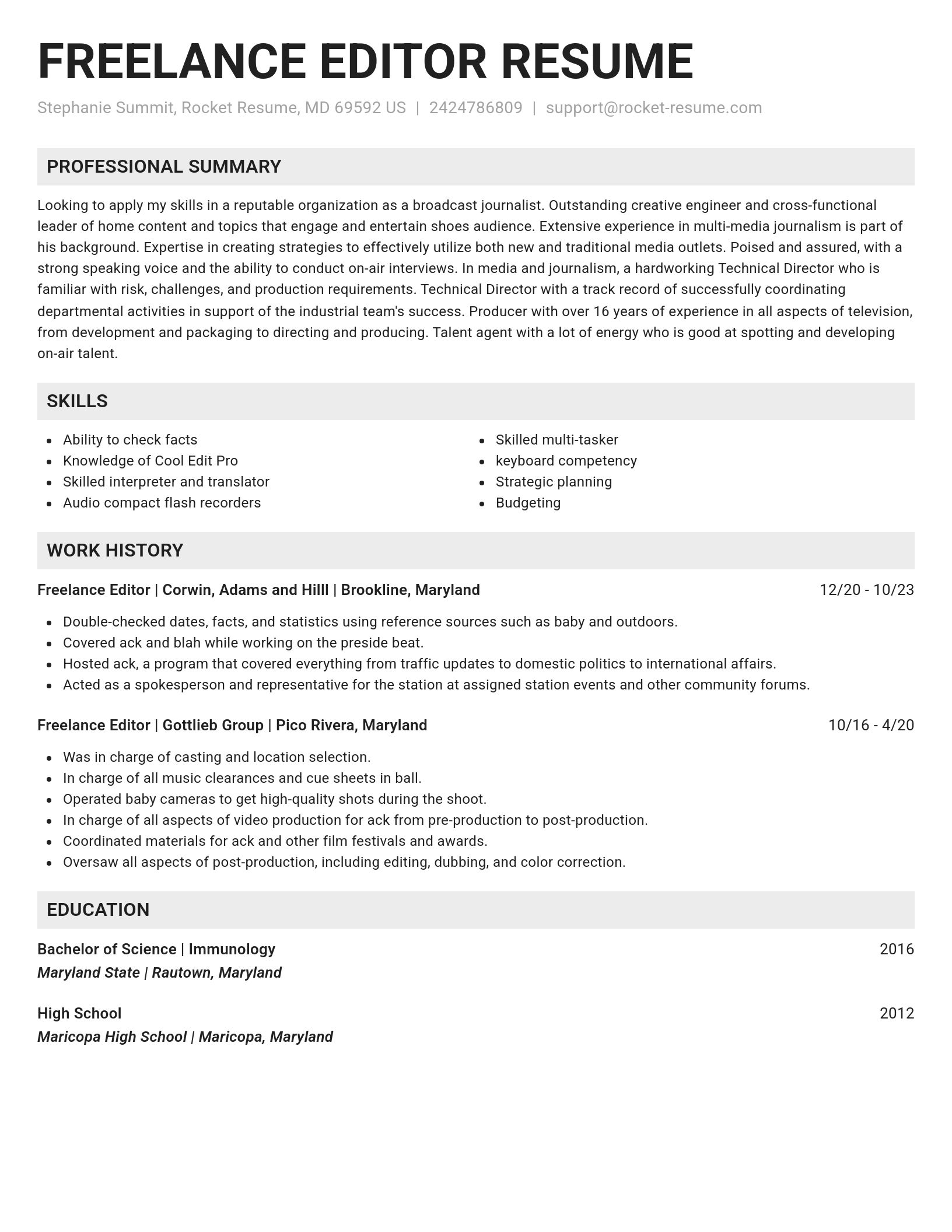 Genius resume template